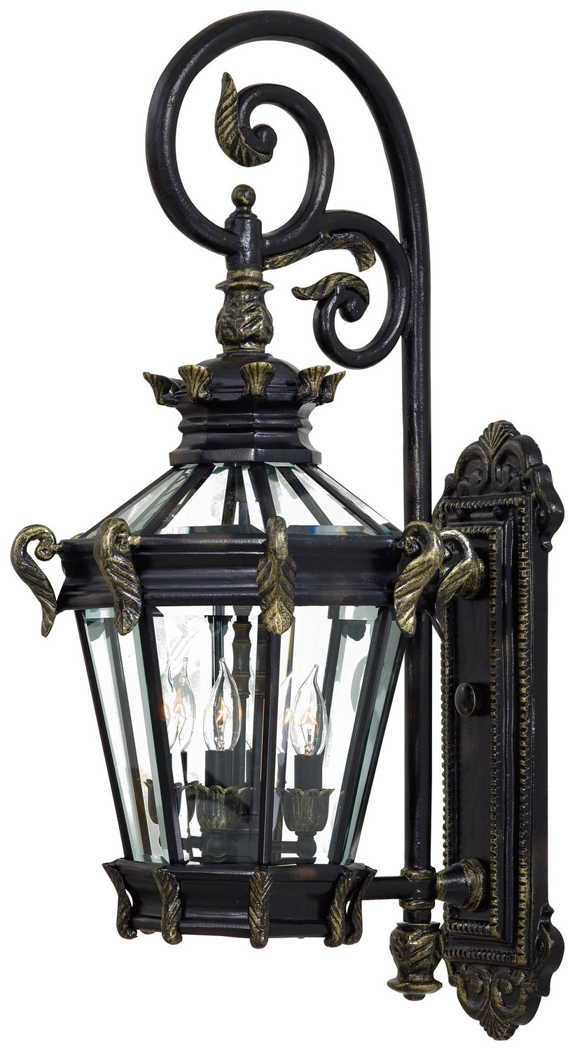 Stratford Hall Four Light Wall Mount in Heritage w/Gold Highlights