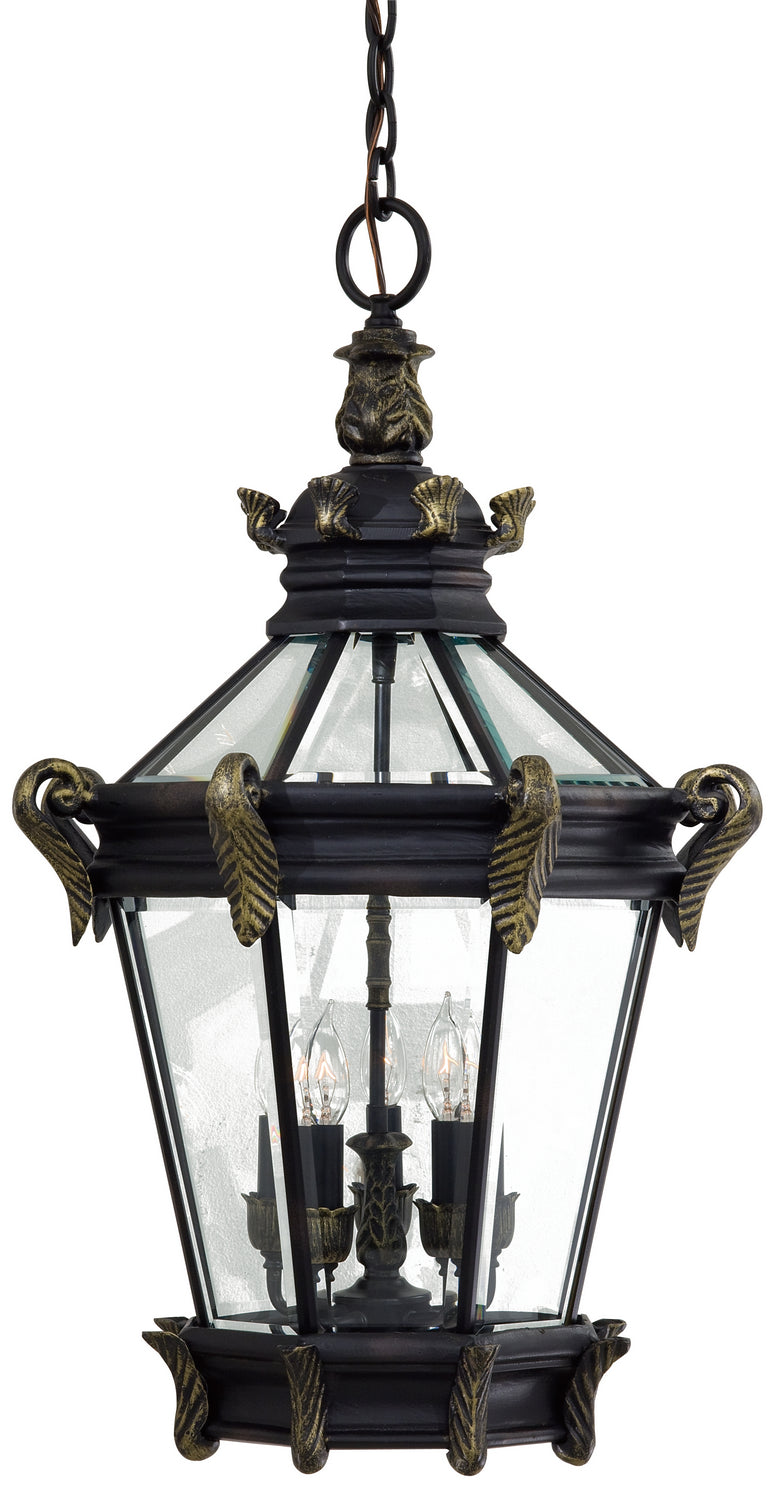 Stratford Hall Five Light Chain Hung in Heritage w/Gold Highlights