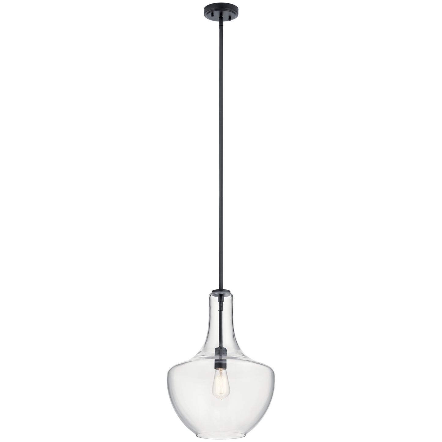 Everly One Light Pendant in Black