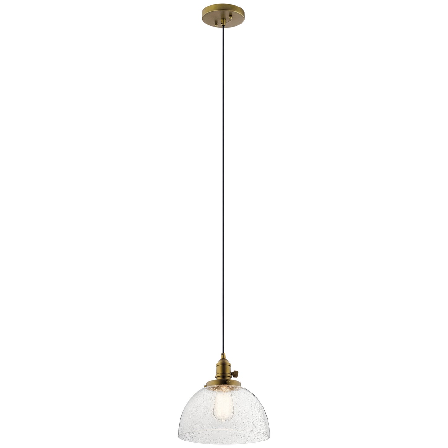 Avery One Light Mini Pendant in Natural Brass