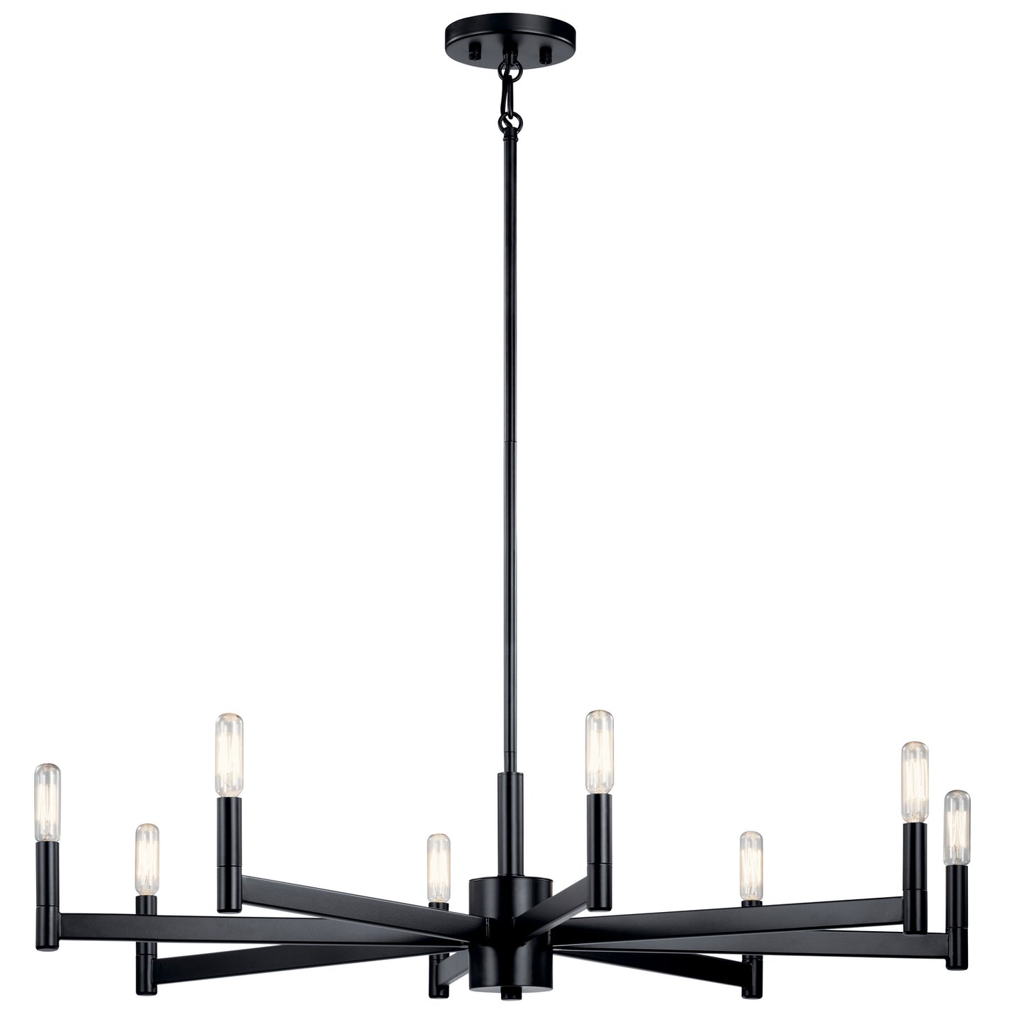 Erzo Eight Light Chandelier in Black