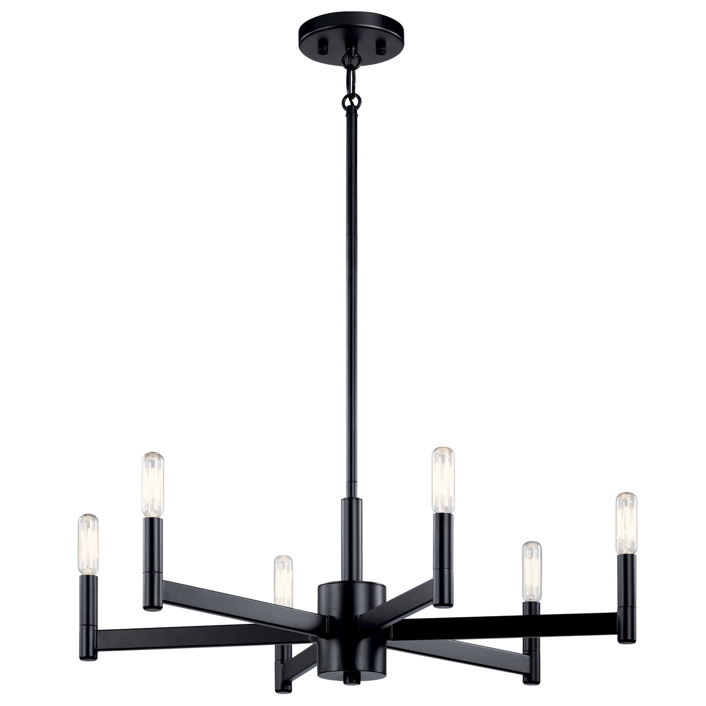 Erzo Six Light Chandelier in Black