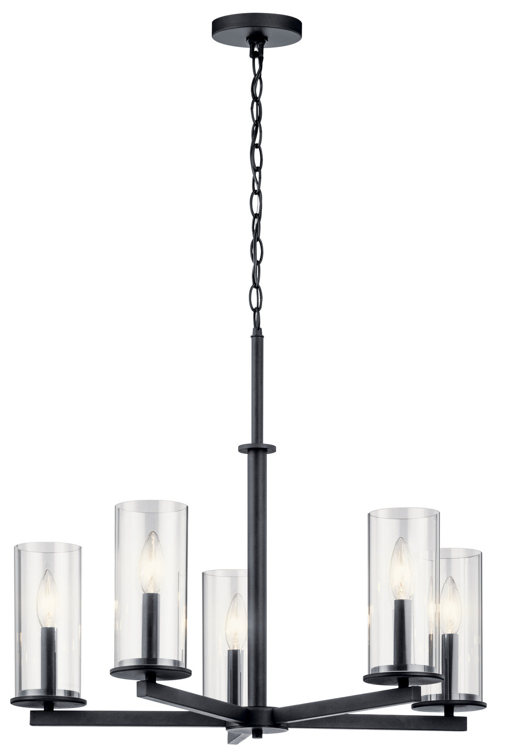 Crosby Five Light Chandelier in Black