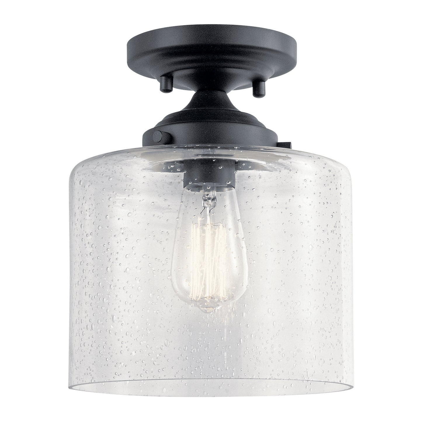 Winslow One Light Semi Flush Mount in Black