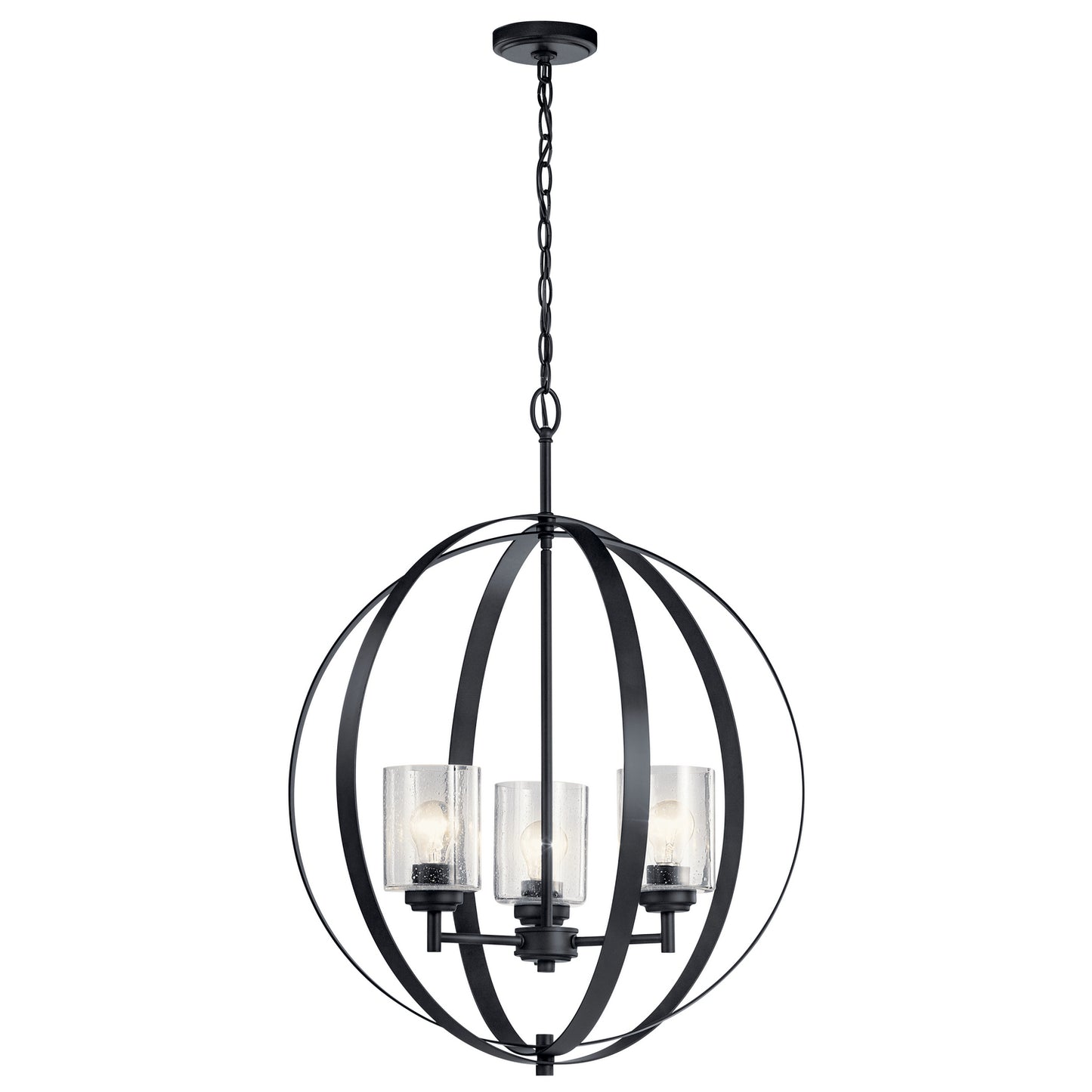 Winslow Three Light Chandelier in Black