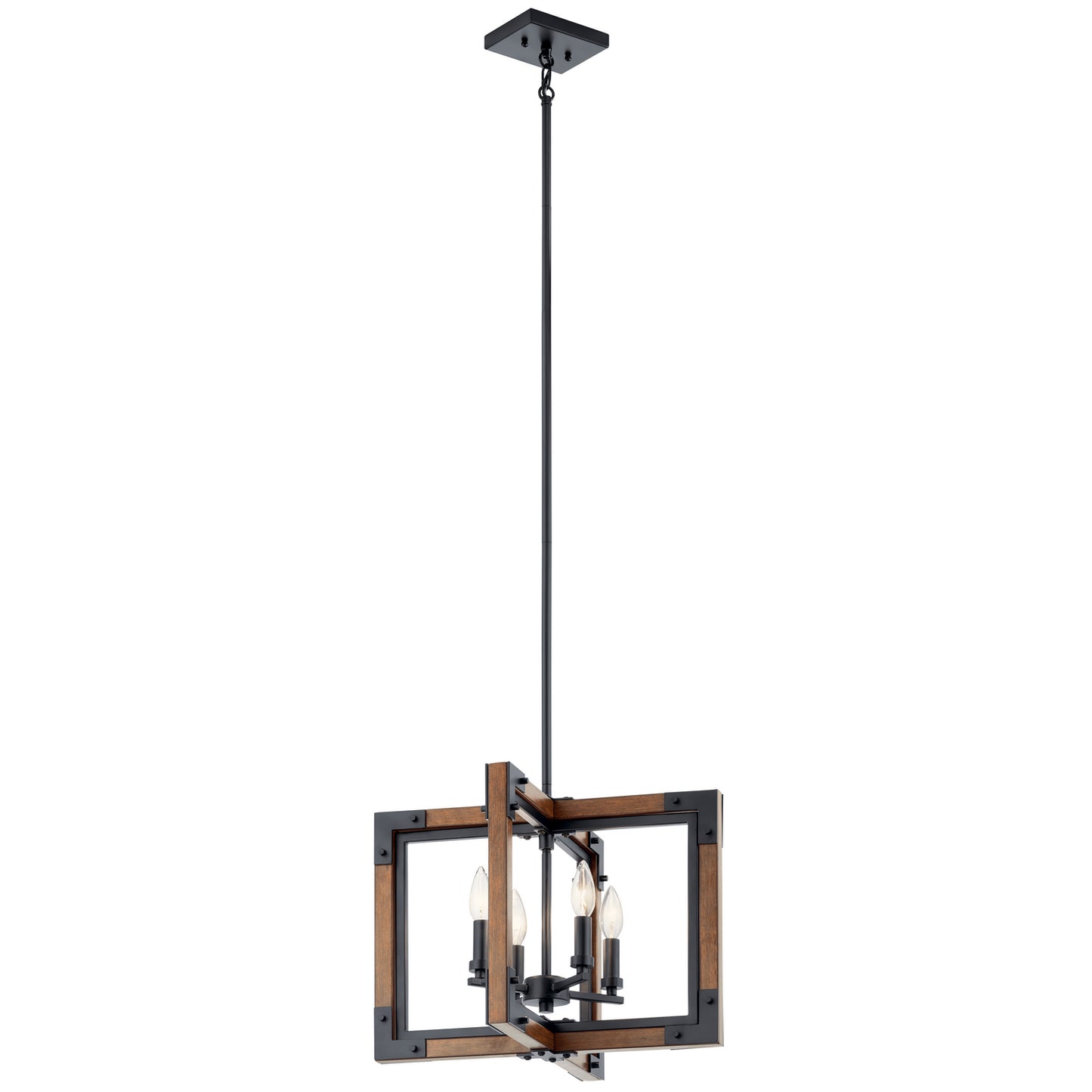 Marimount Four Light Chandelier/Semi Flush Mount in Auburn Stained