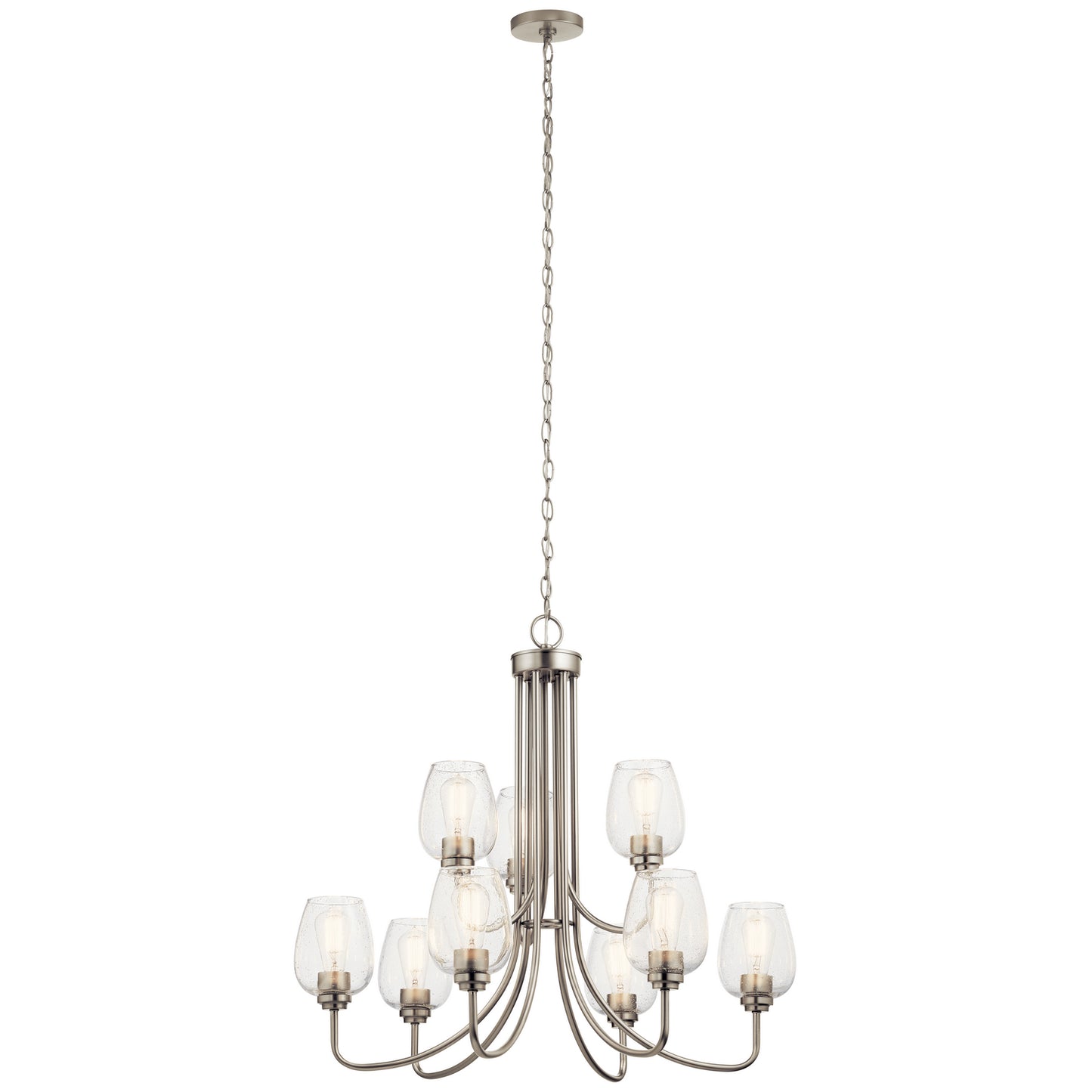 Valserrano Nine Light Chandelier in Brushed Nickel