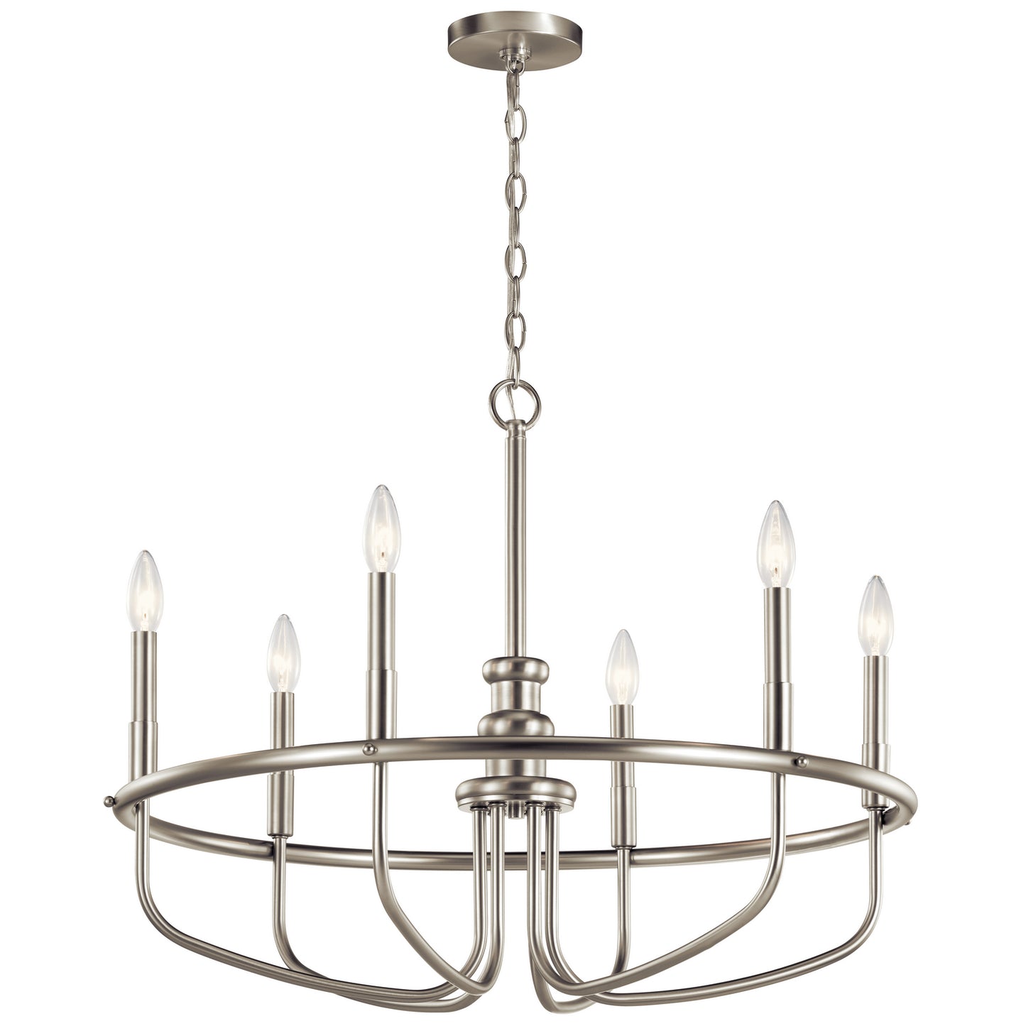 Capitol Hill Six Light Chandelier in Brushed Nickel