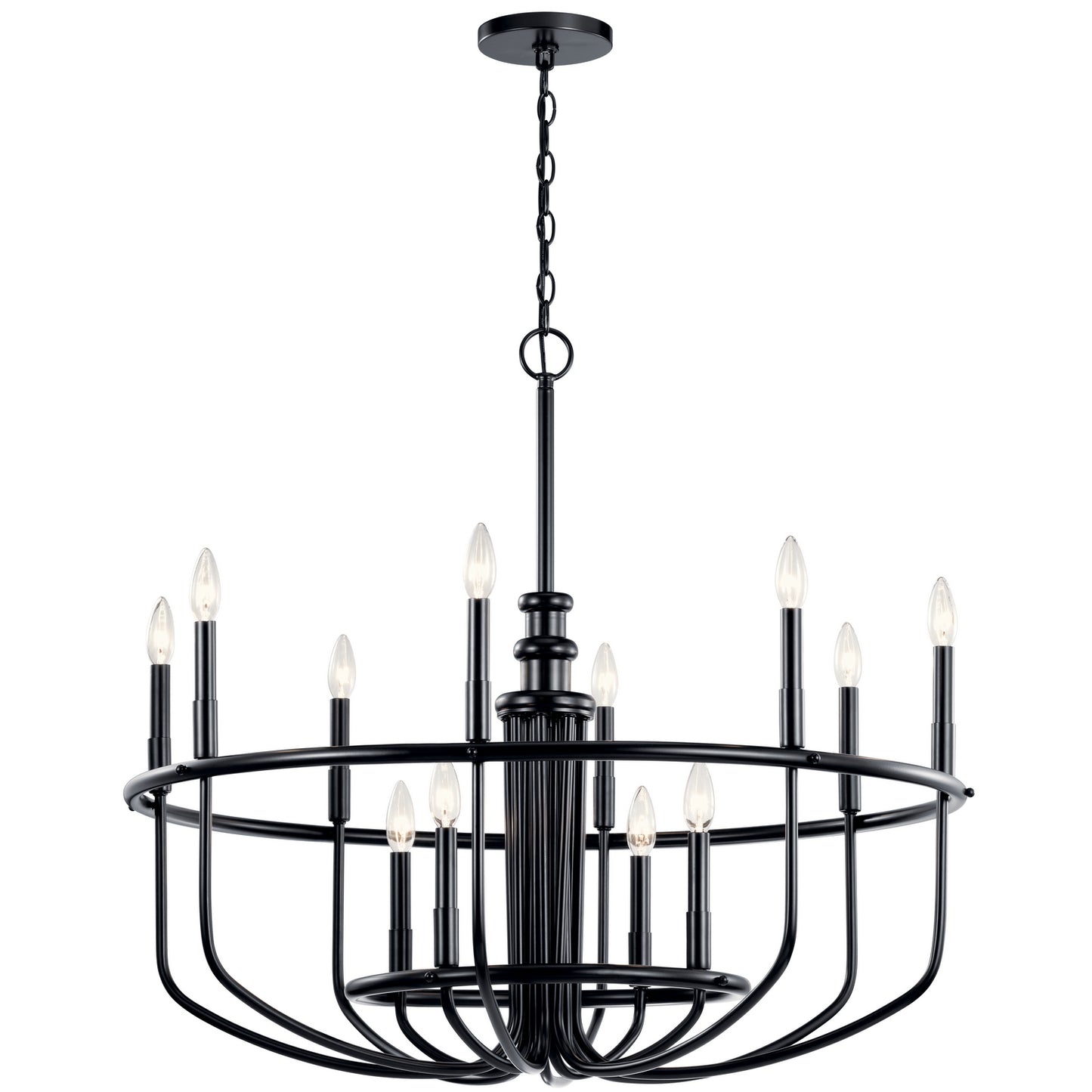 Capitol Hill 12 Light Chandelier in Black