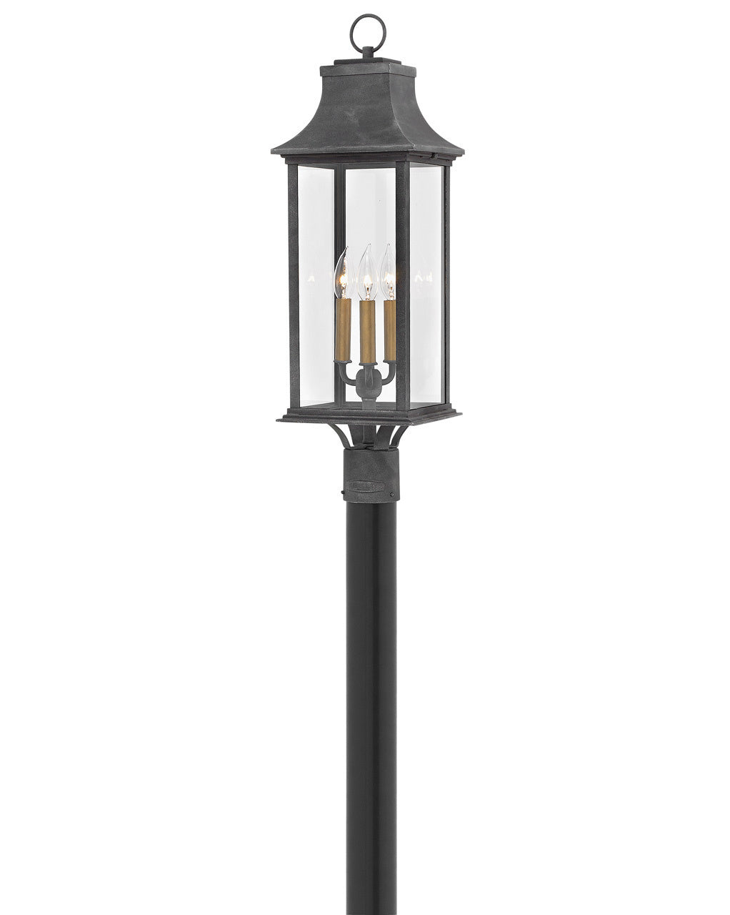 Adair LED Post Top or Pier Mount Lantern in Aged Zinc
