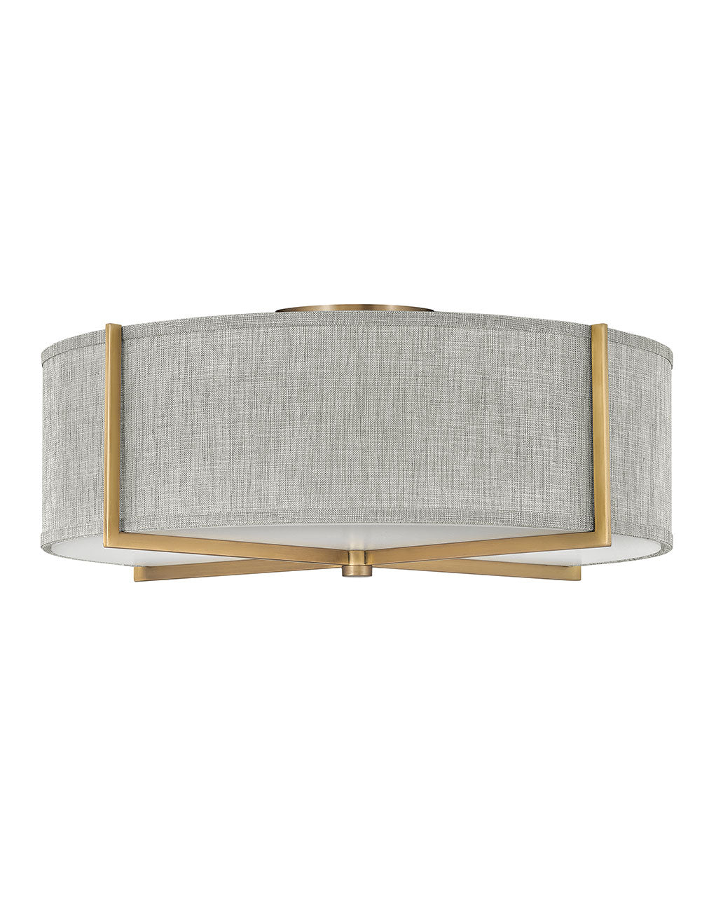 Axis Heathered Gray LED Semi-Flush Mount in Heritage Brass