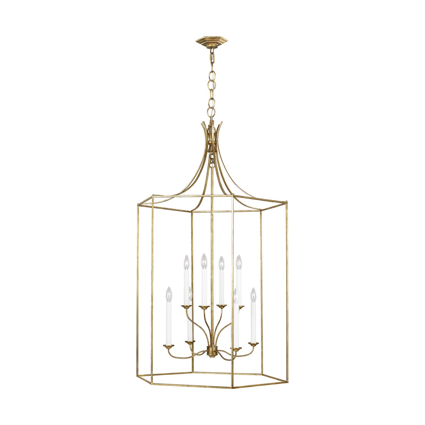 Bantry House Eight Light Chandelier in Antique Gild