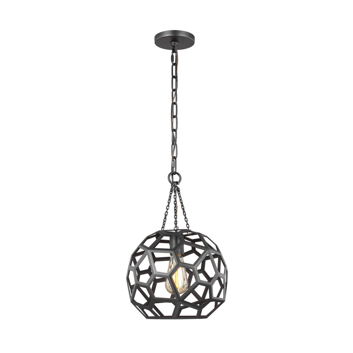 Feccetta One Light Pendant in Midnight Black