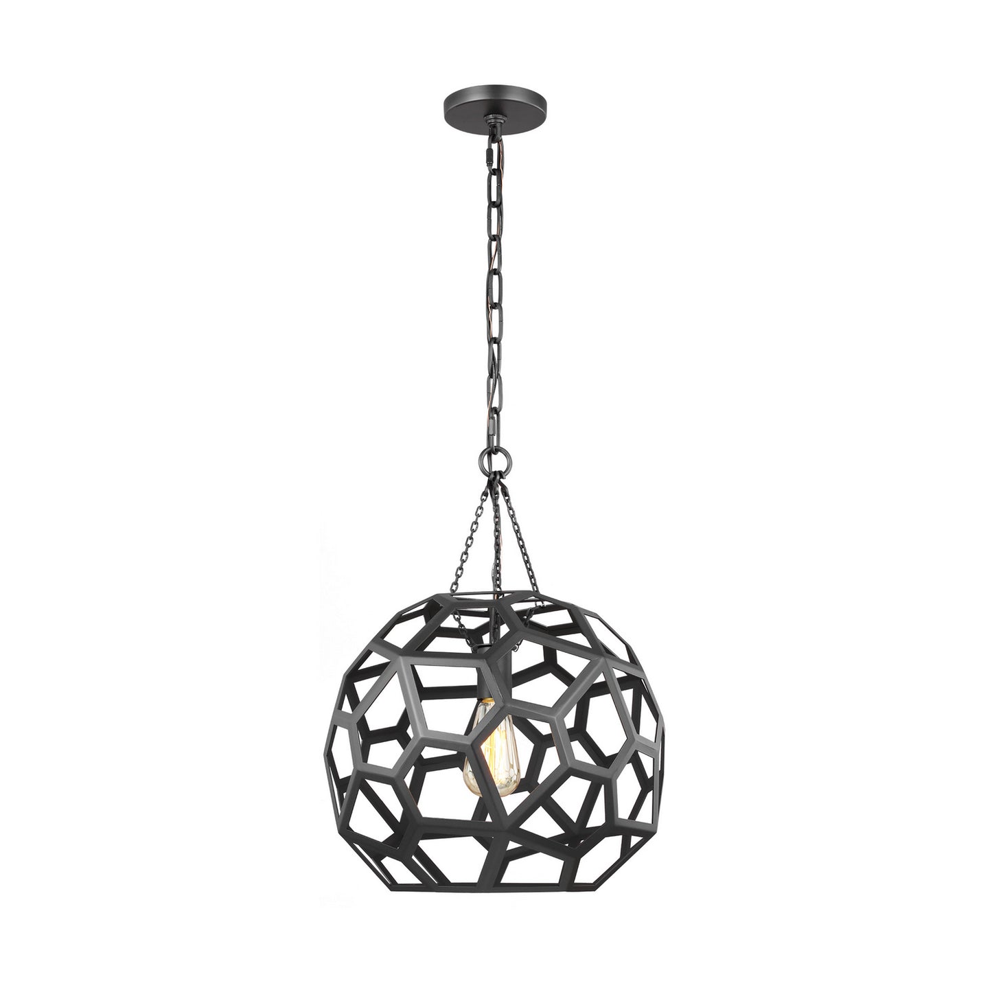 Feccetta One Light Pendant in Midnight Black