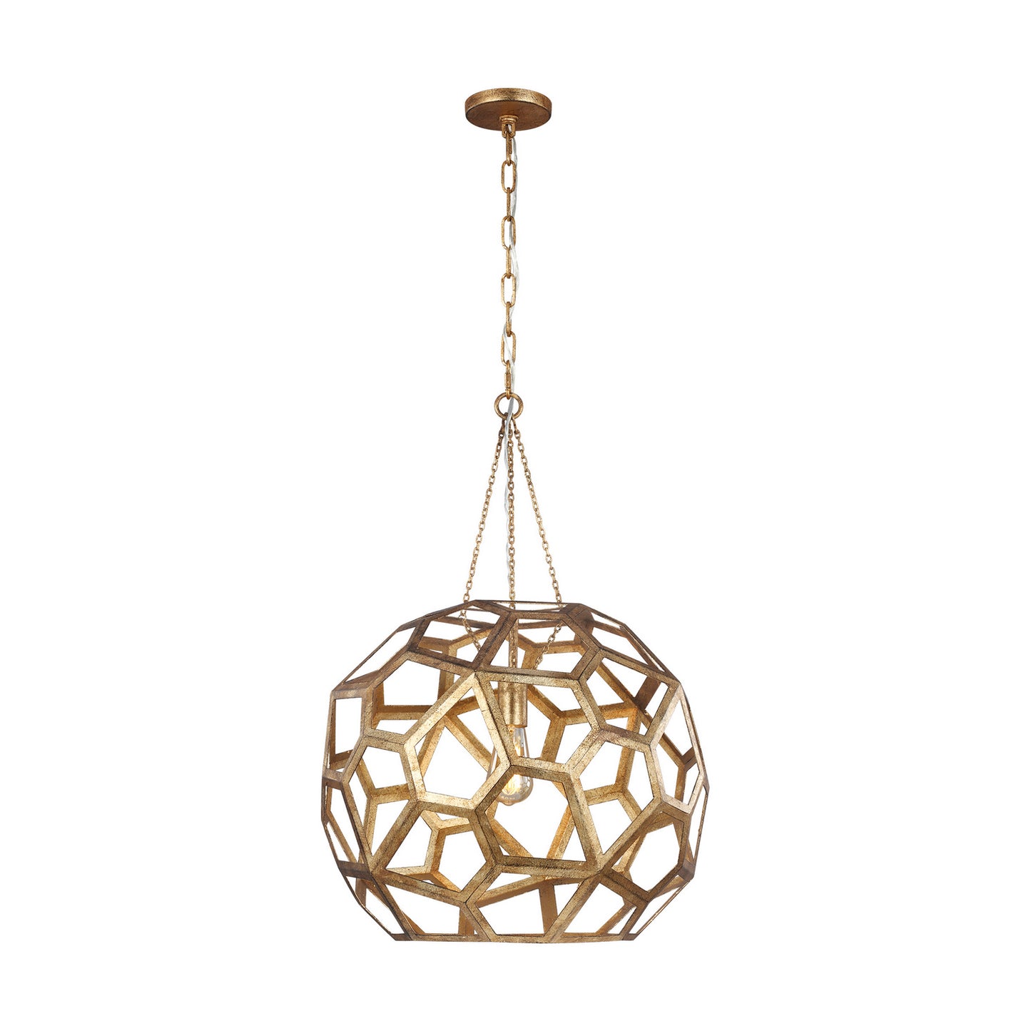 Feccetta One Light Pendant in Antique Gild