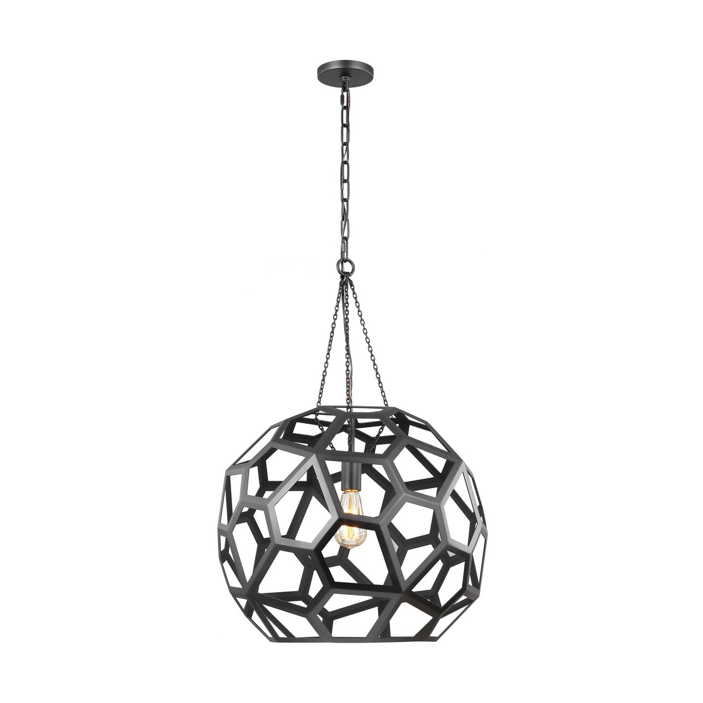 Feccetta One Light Pendant in Midnight Black