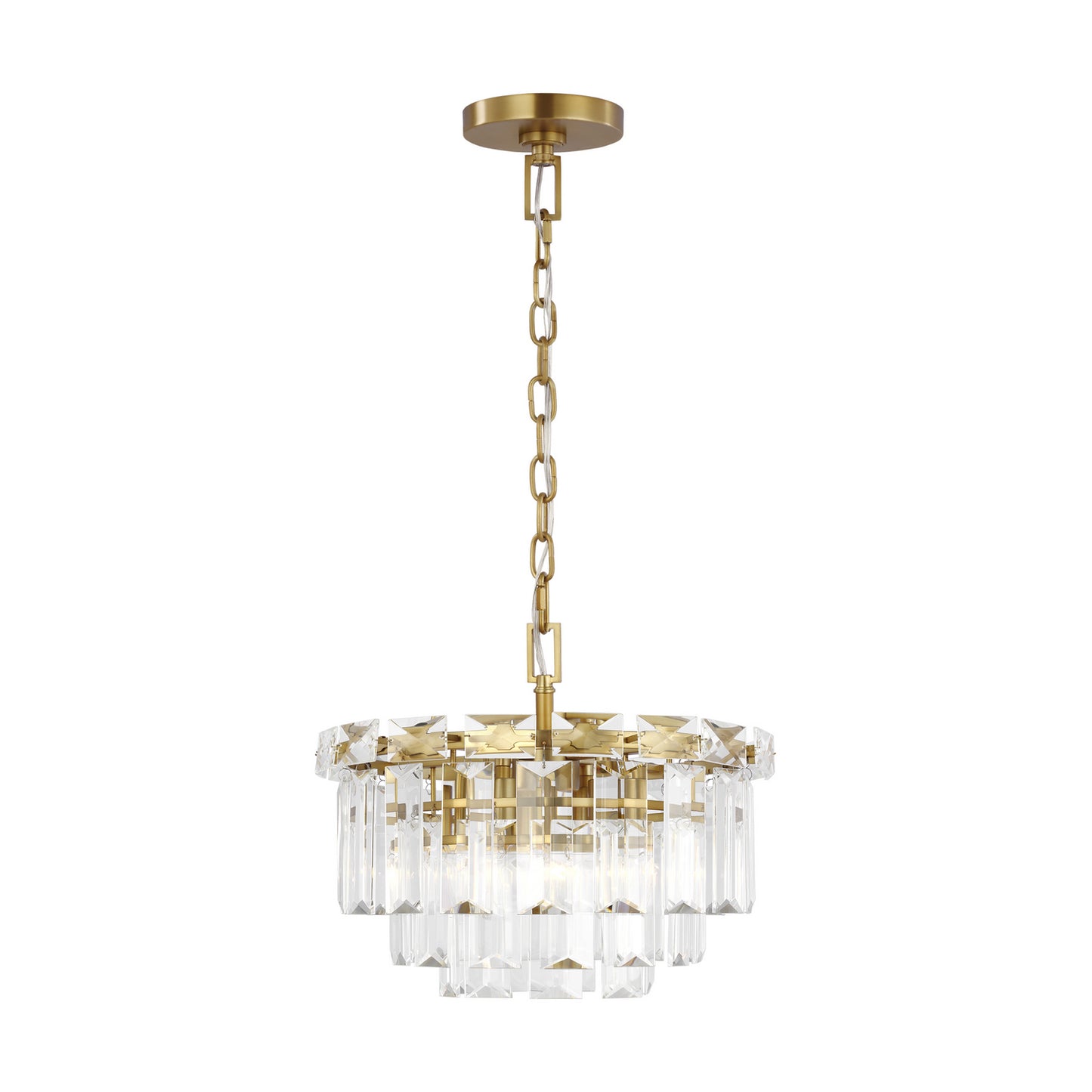 Arden Four Light Chandelier in Burnished Brass