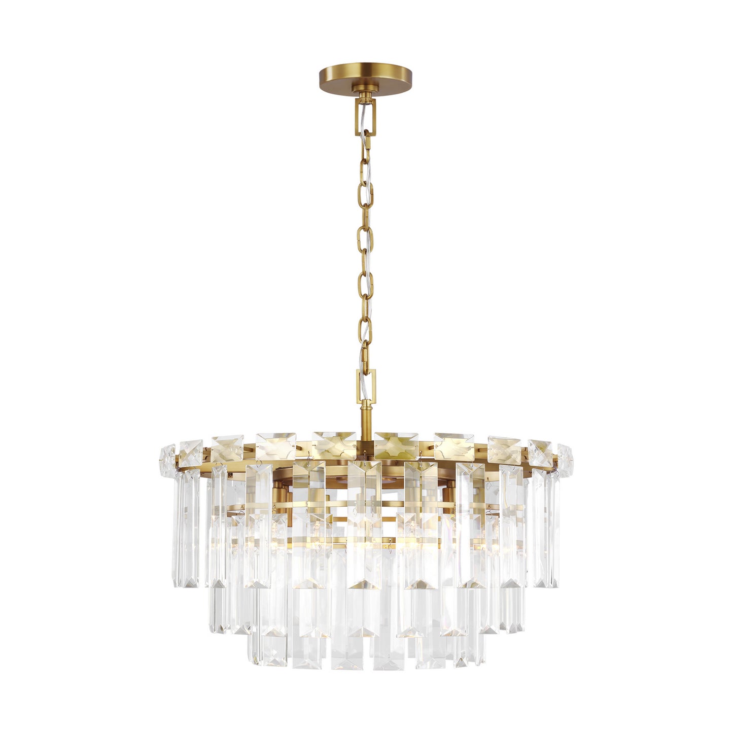Arden Ten Light Chandelier in Burnished Brass