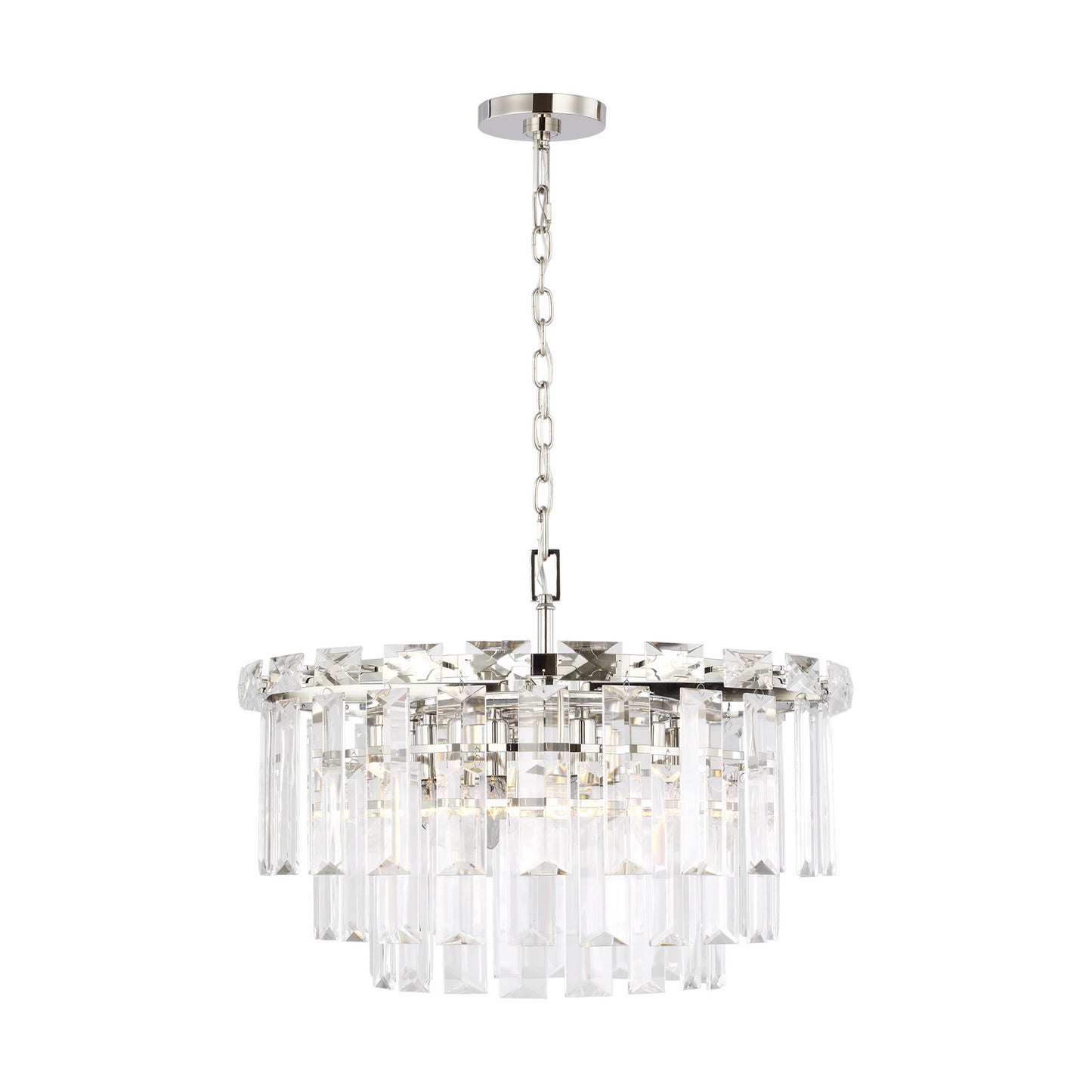 Arden Ten Light Chandelier in Polished Nickel