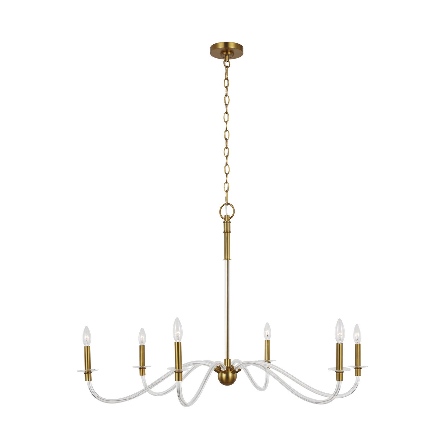 Hanover Six Light Chandelier in Burnished Brass
