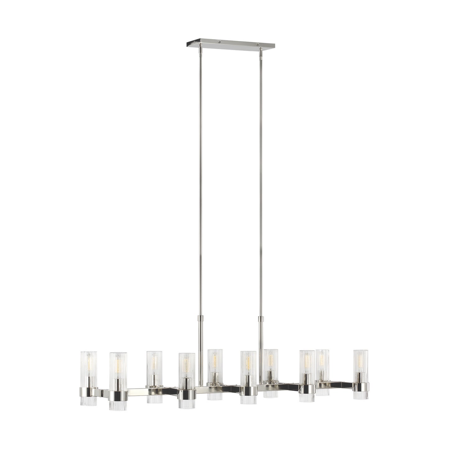 Geneva Ten Light Chandelier in Polished Nickel