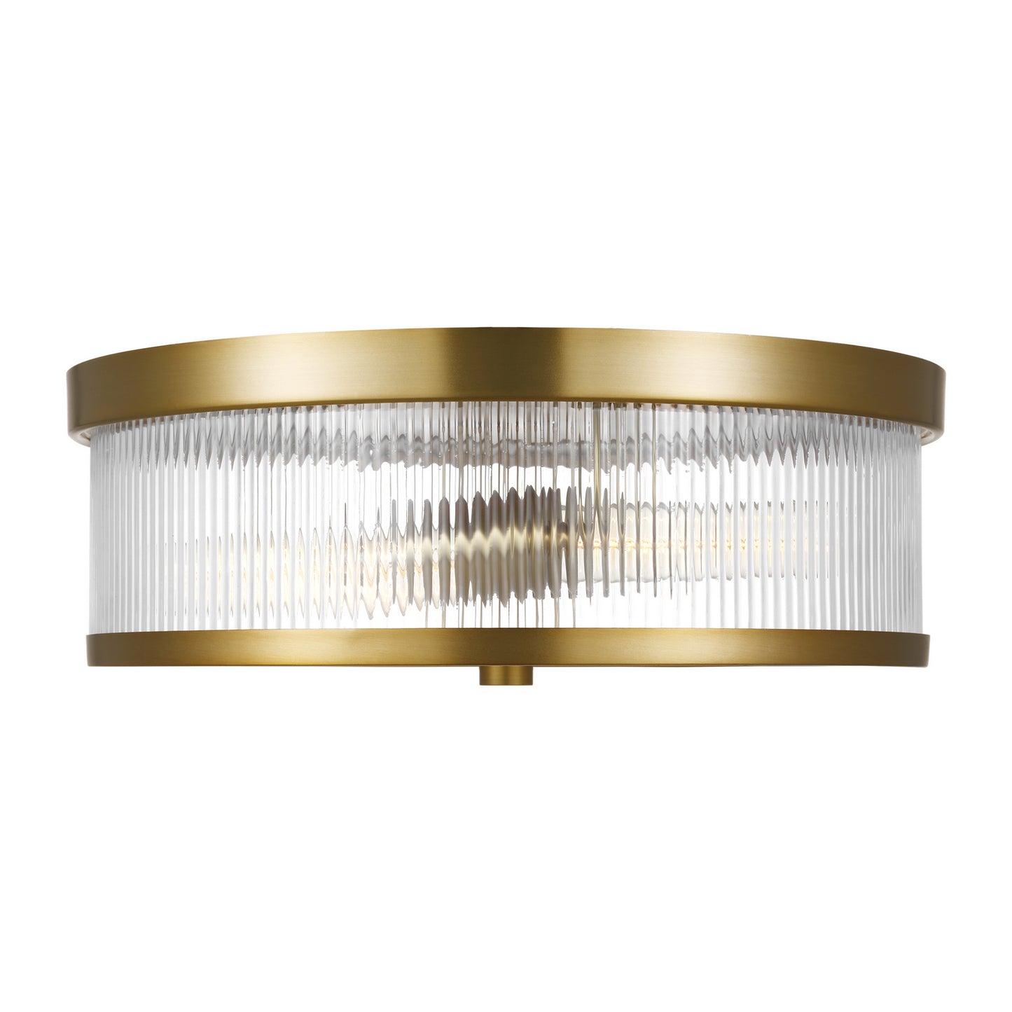 Geneva Two Light Flush Mount in Burnished Brass