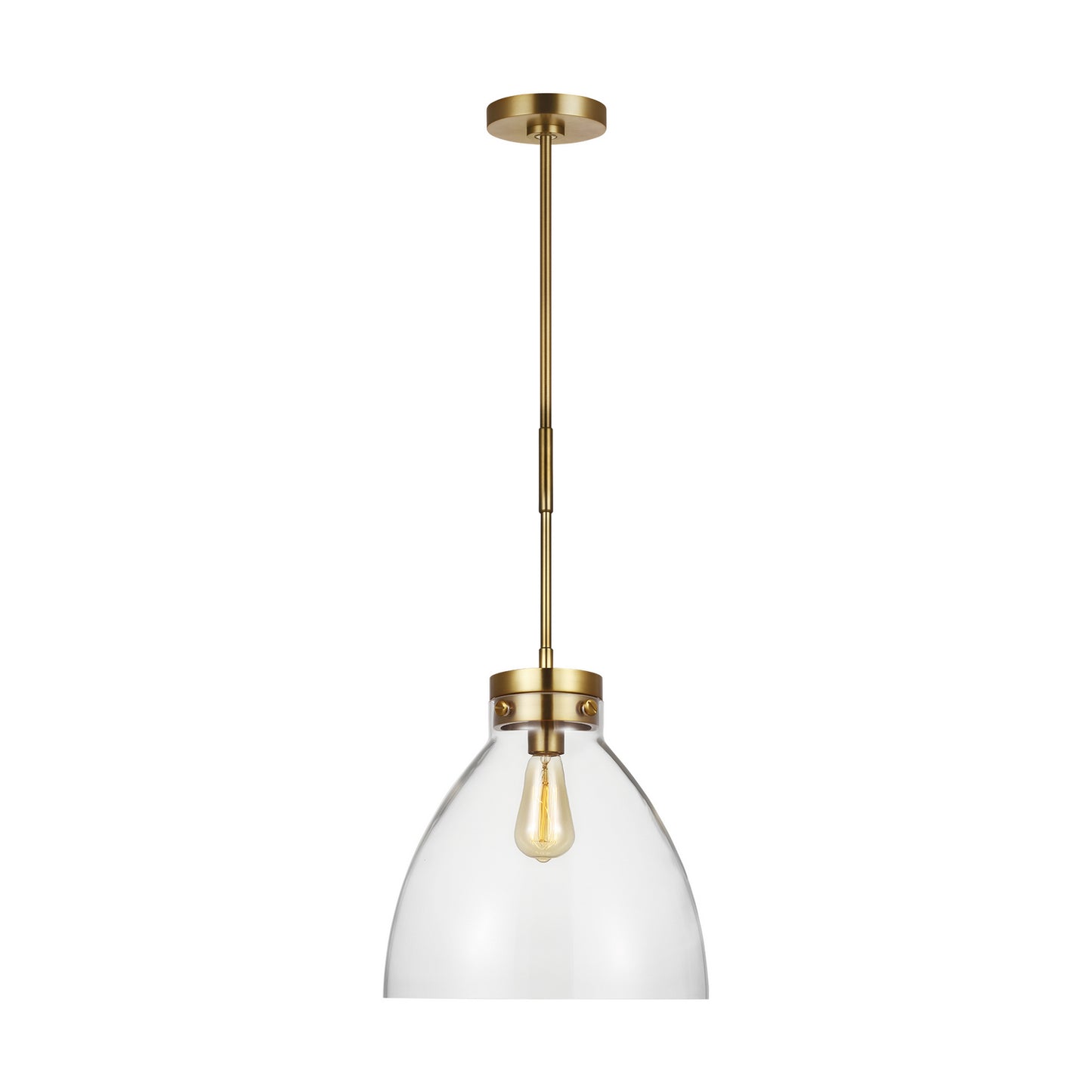 Garrett One Light Pendant in Burnished Brass
