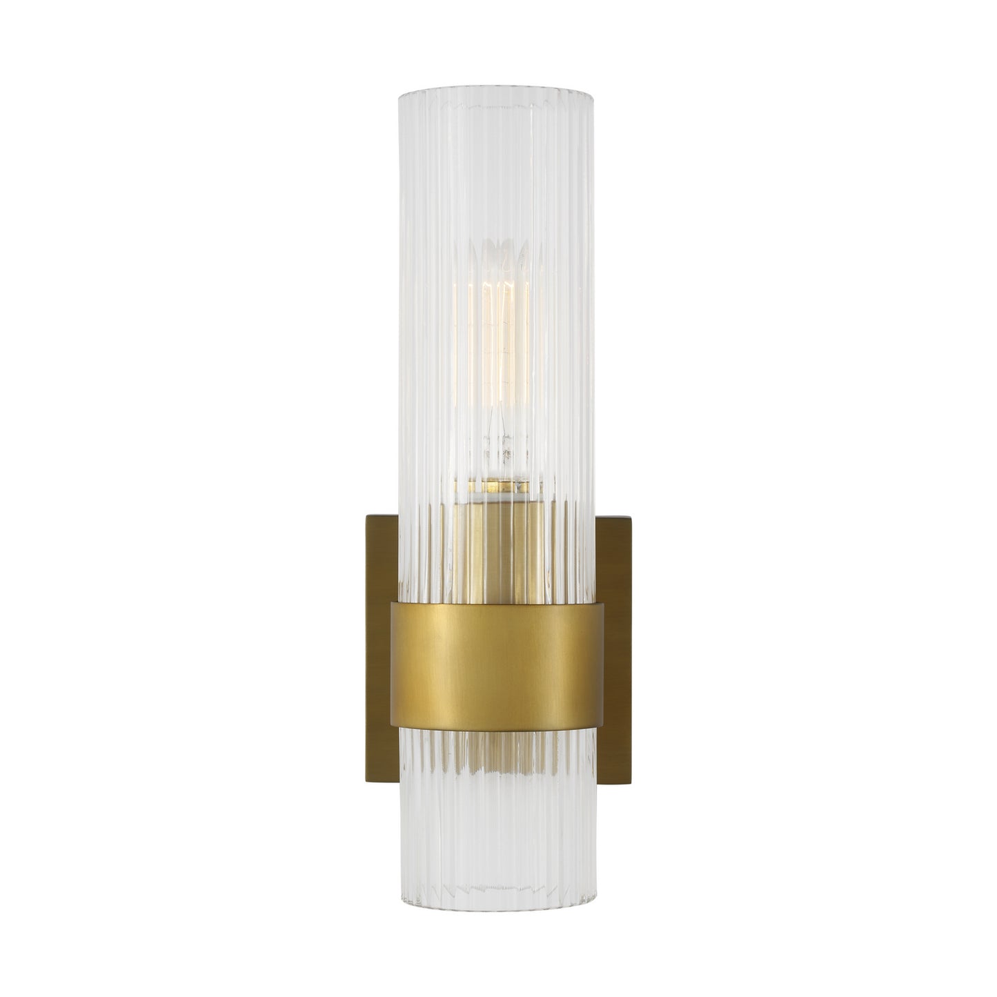 Geneva One Light Wall Sconce in Burnished Brass