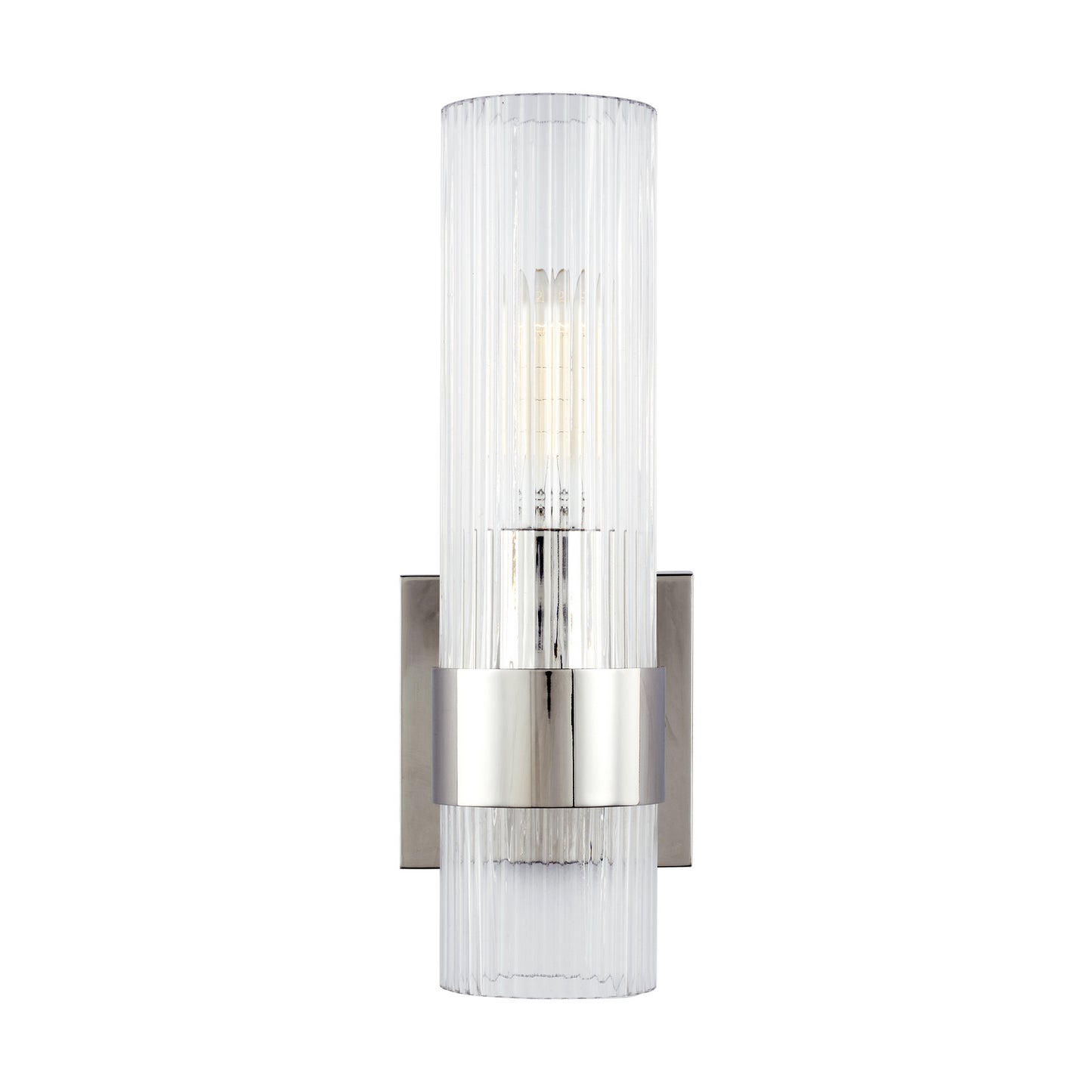 Geneva One Light Wall Sconce in Polished Nickel