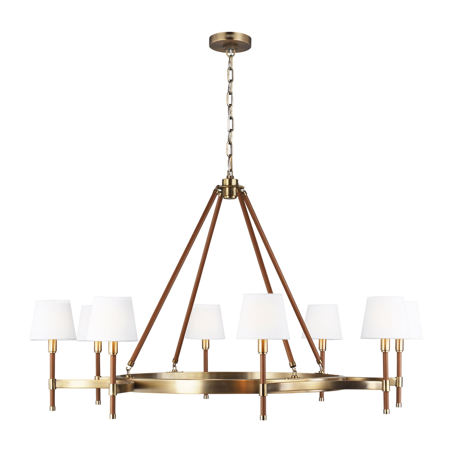 Katie Eight Light Chandelier in Time Worn Brass