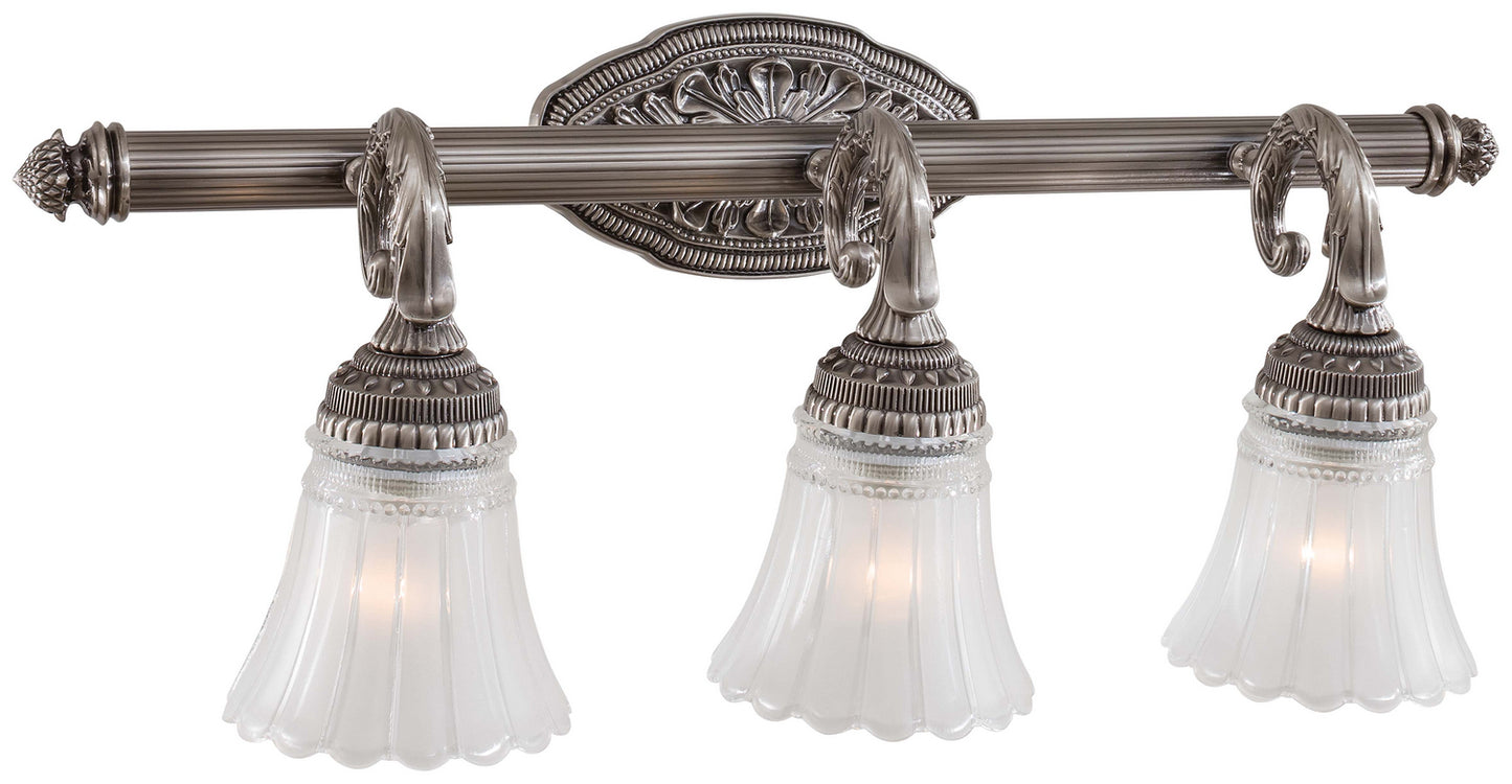 Europa Bath Three Light Bath in Brushed Nickel