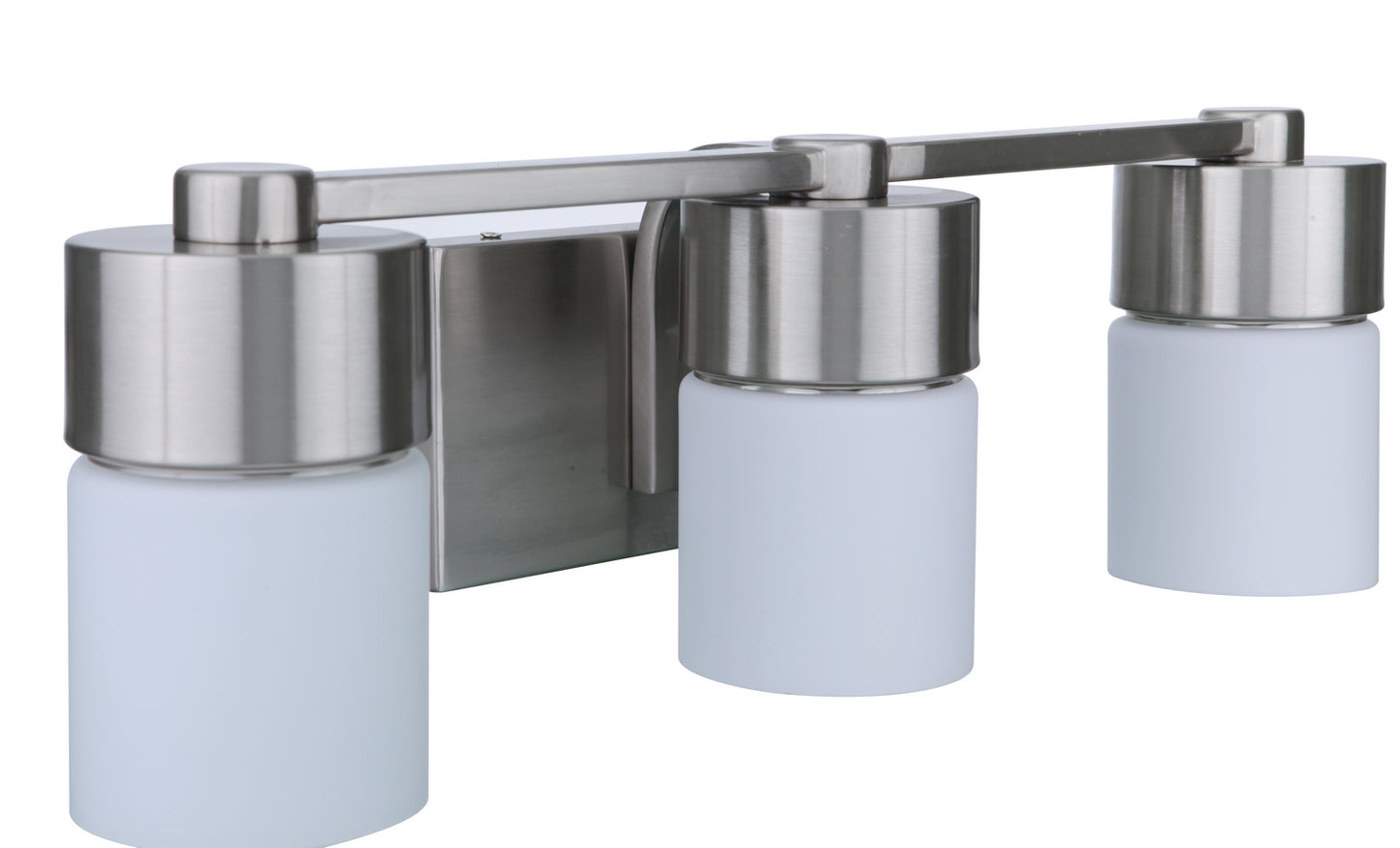 District Three Light Vanity in Brushed Polished Nickel