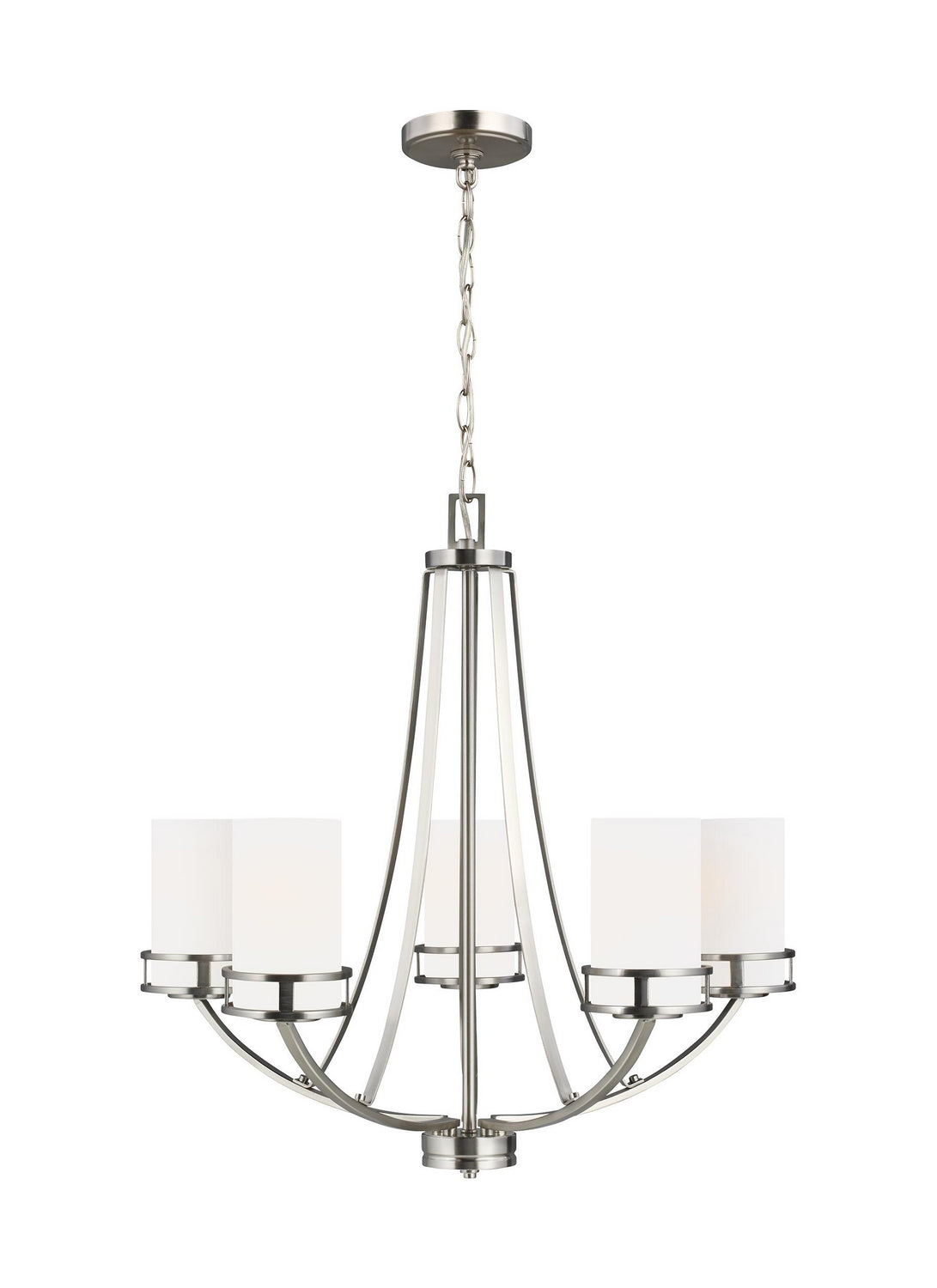 Robie Five Light Chandelier in Brushed Nickel