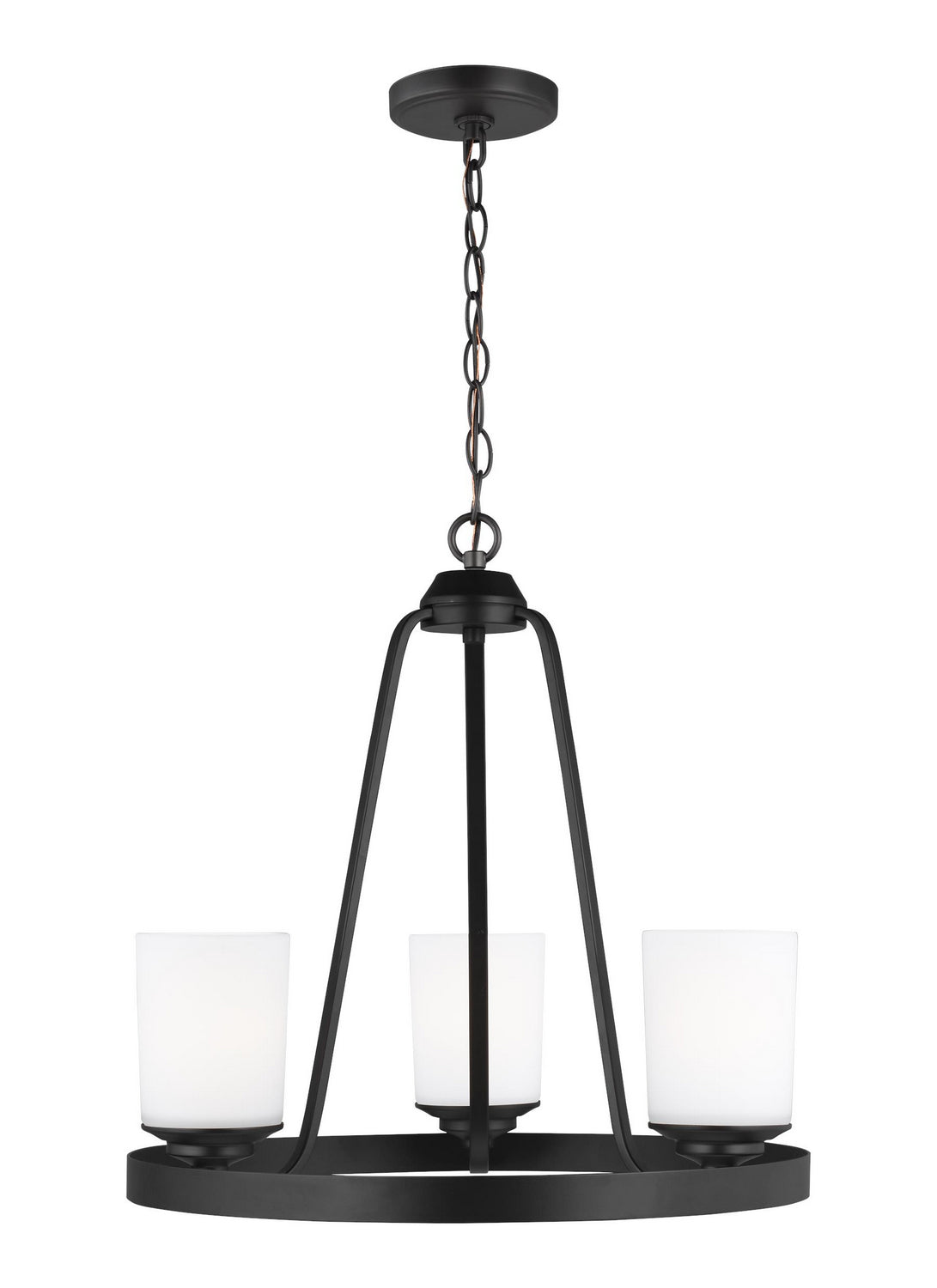 Kemal Three Light Chandelier in Midnight Black