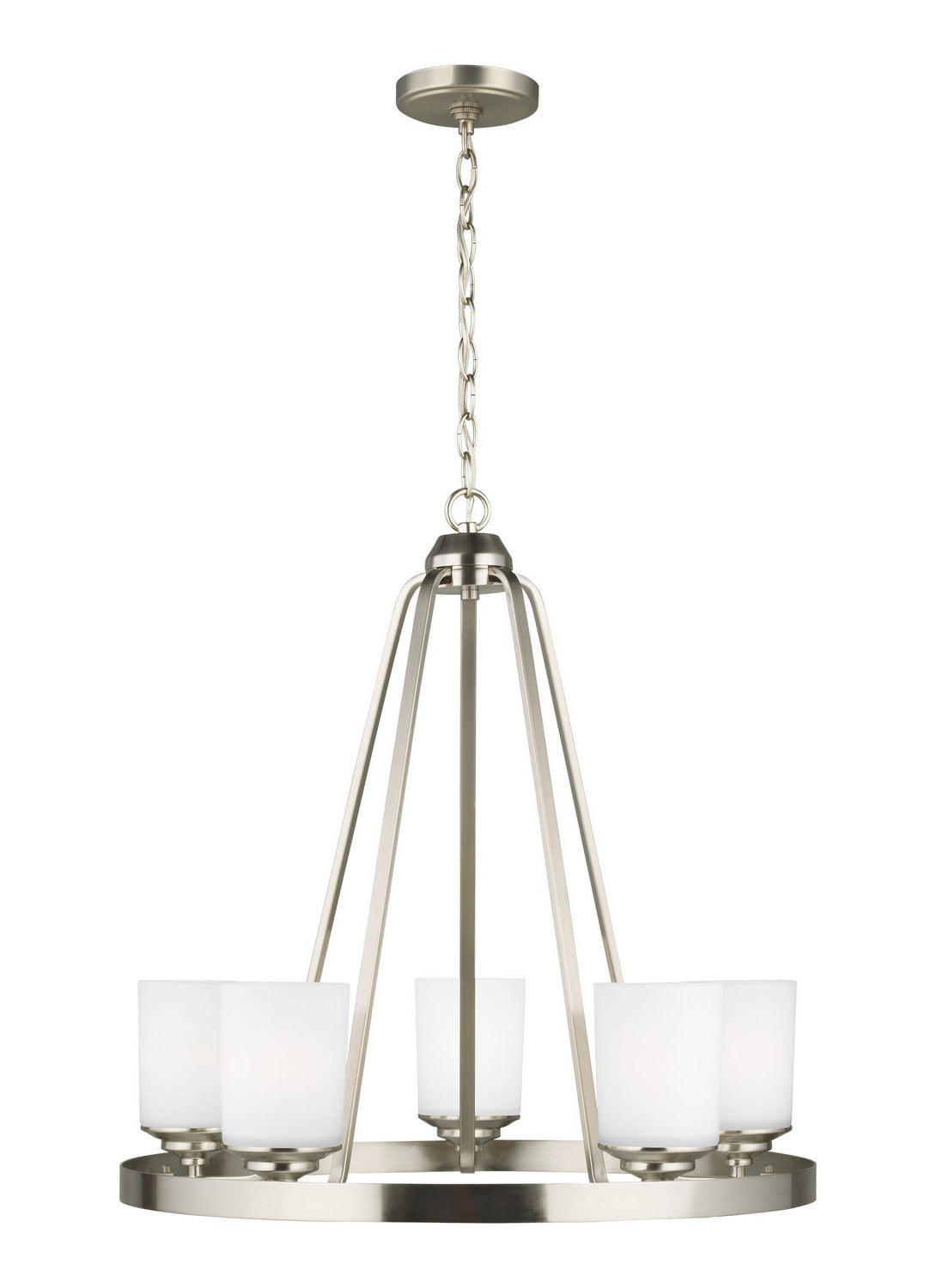 Kemal Five Light Chandelier in Brushed Nickel