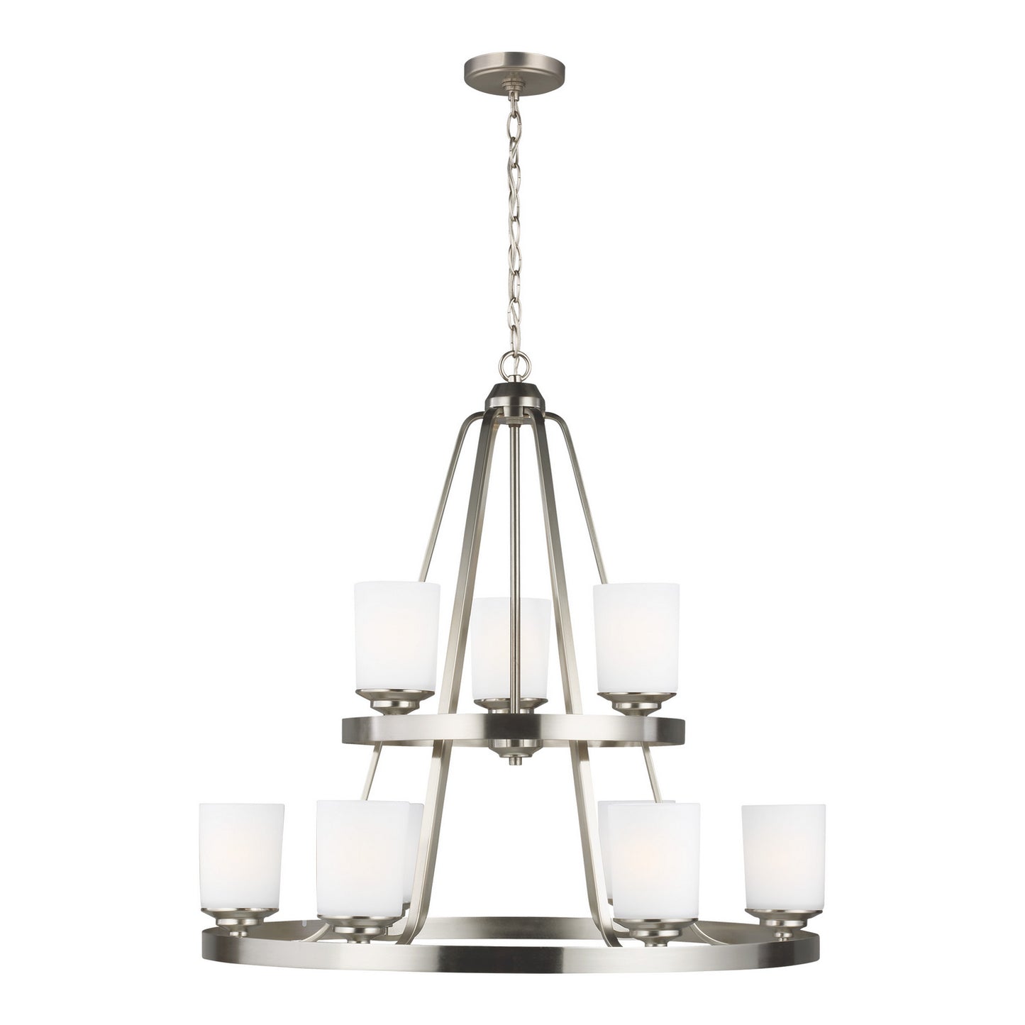 Kemal Nine Light Chandelier in Brushed Nickel
