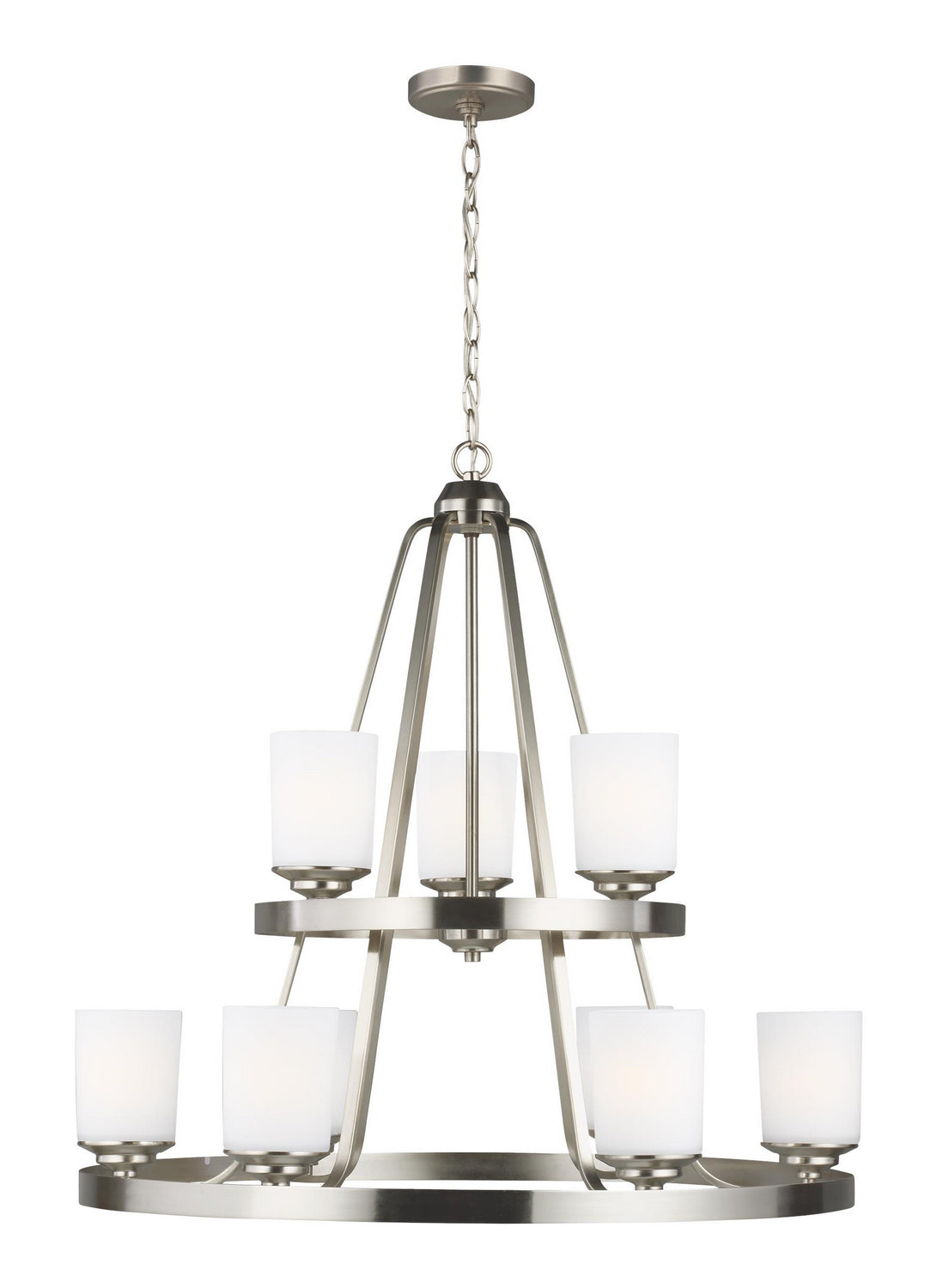 Kemal Nine Light Chandelier in Brushed Nickel