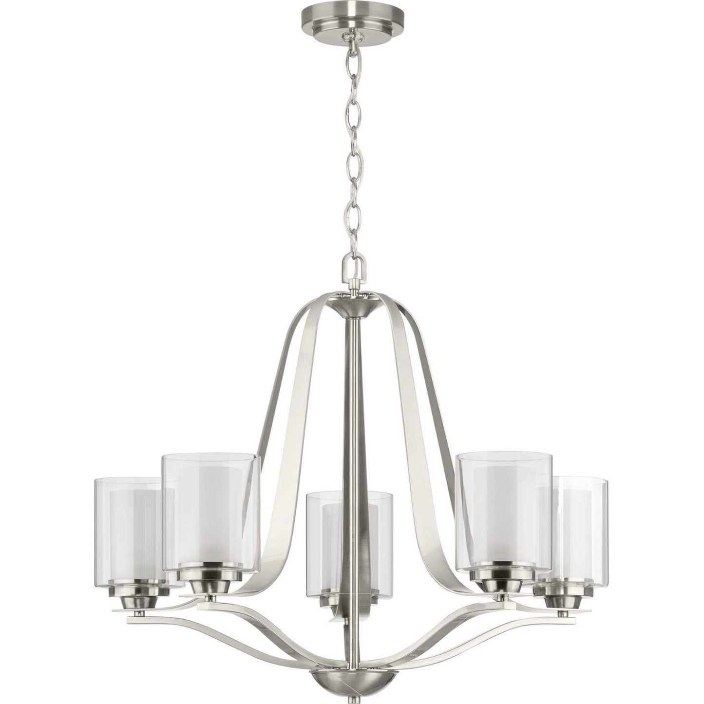 Kene Five Light Chandelier in Brushed Nickel