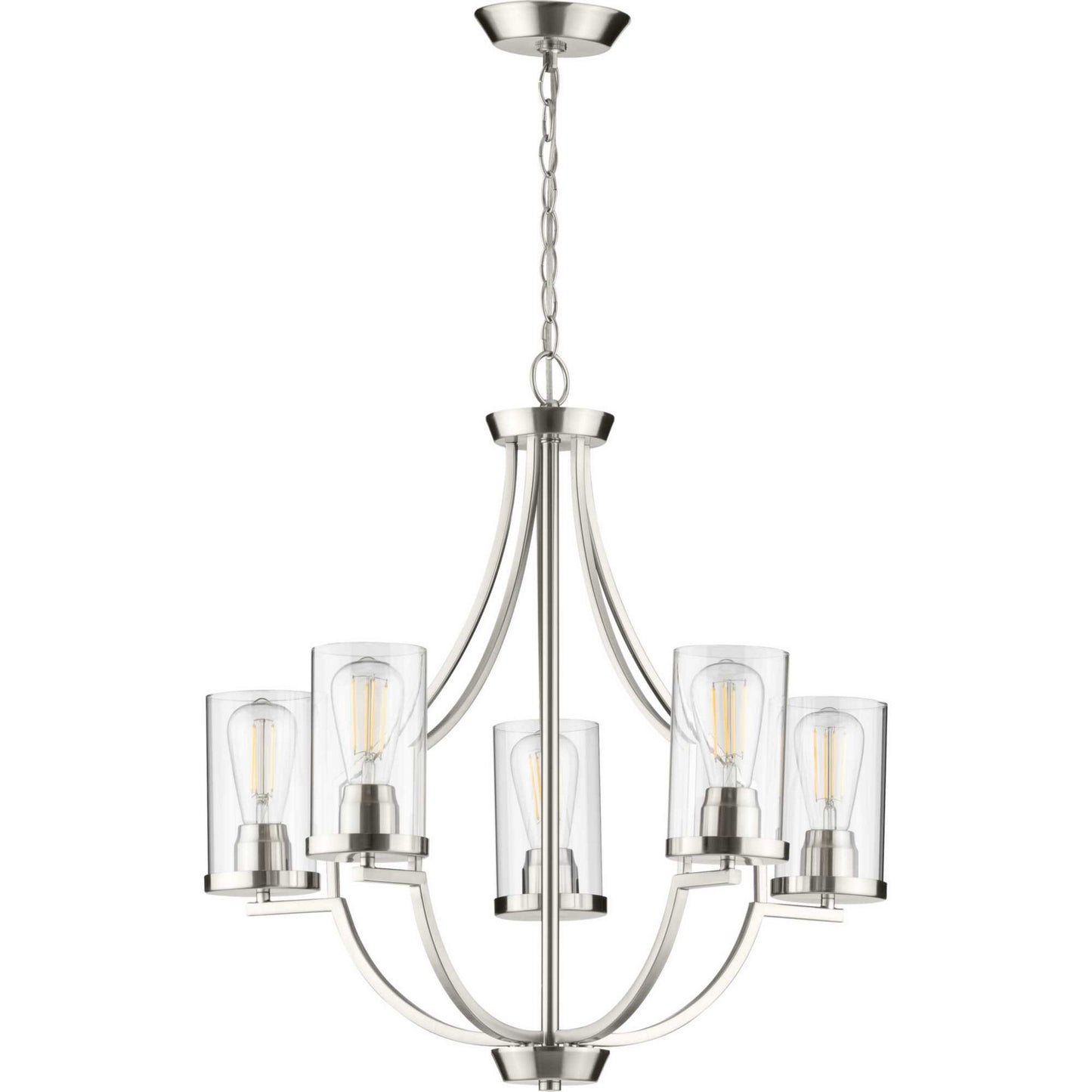Lassiter Five Light Chandelier in Brushed Nickel