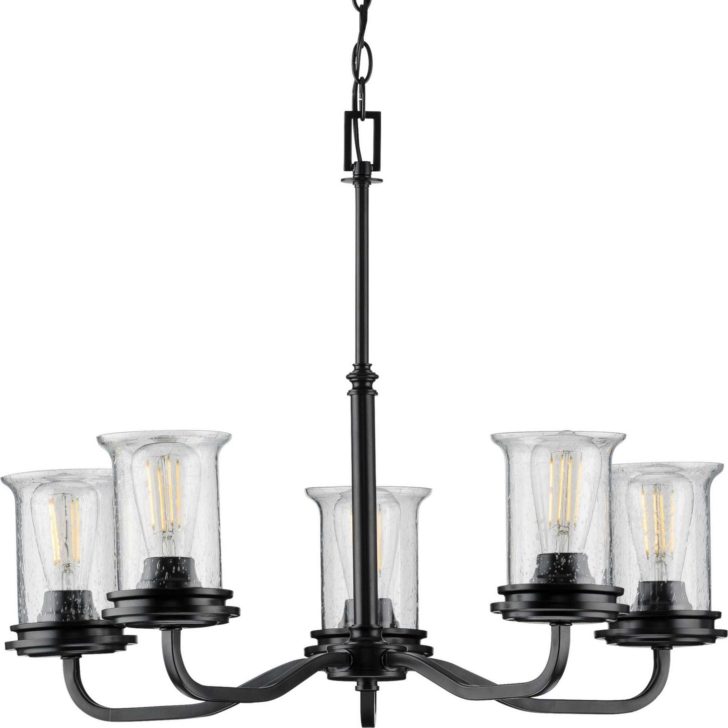 Winslett Five Light Chandelier in Black