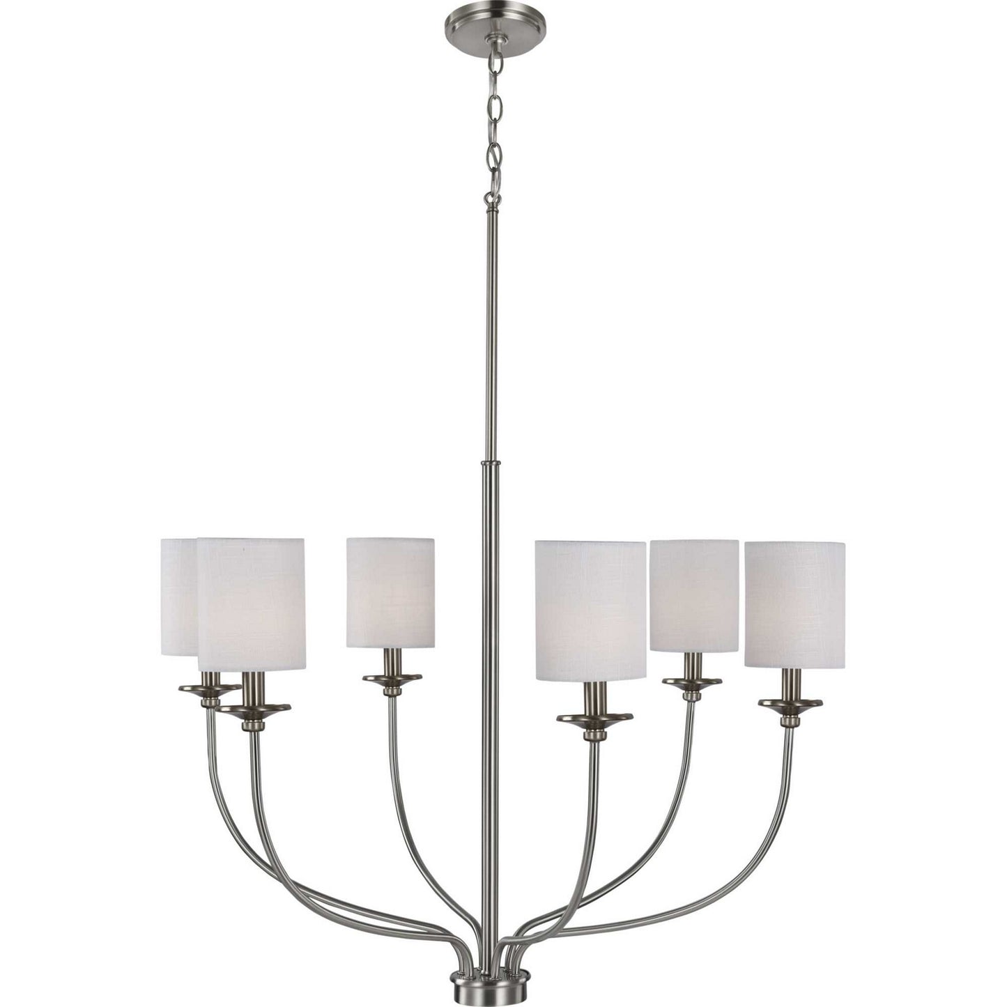 Bonita Six Light Foyer Chandelier in Brushed Nickel