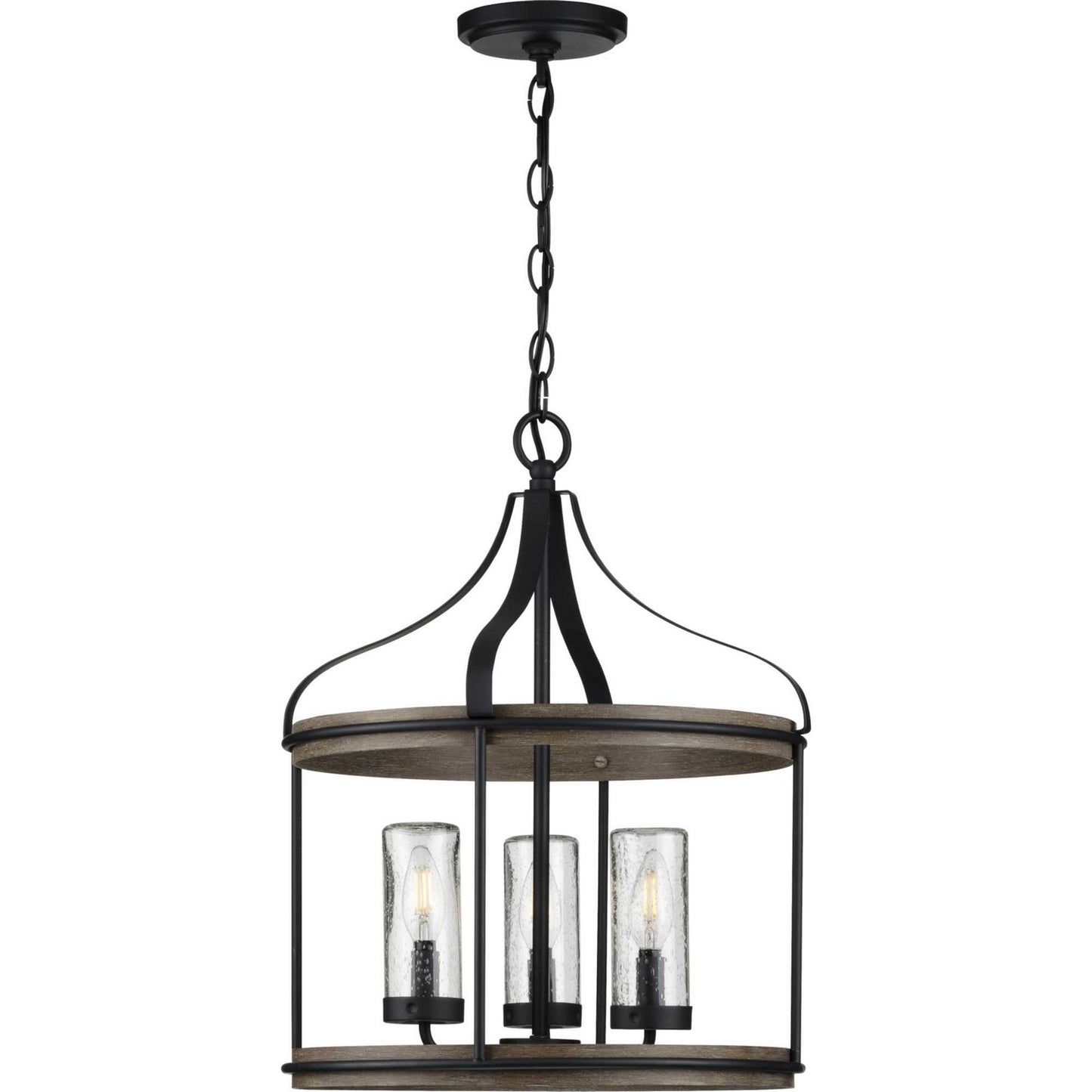 Brenham Three Light Outdoor Pendant in Black