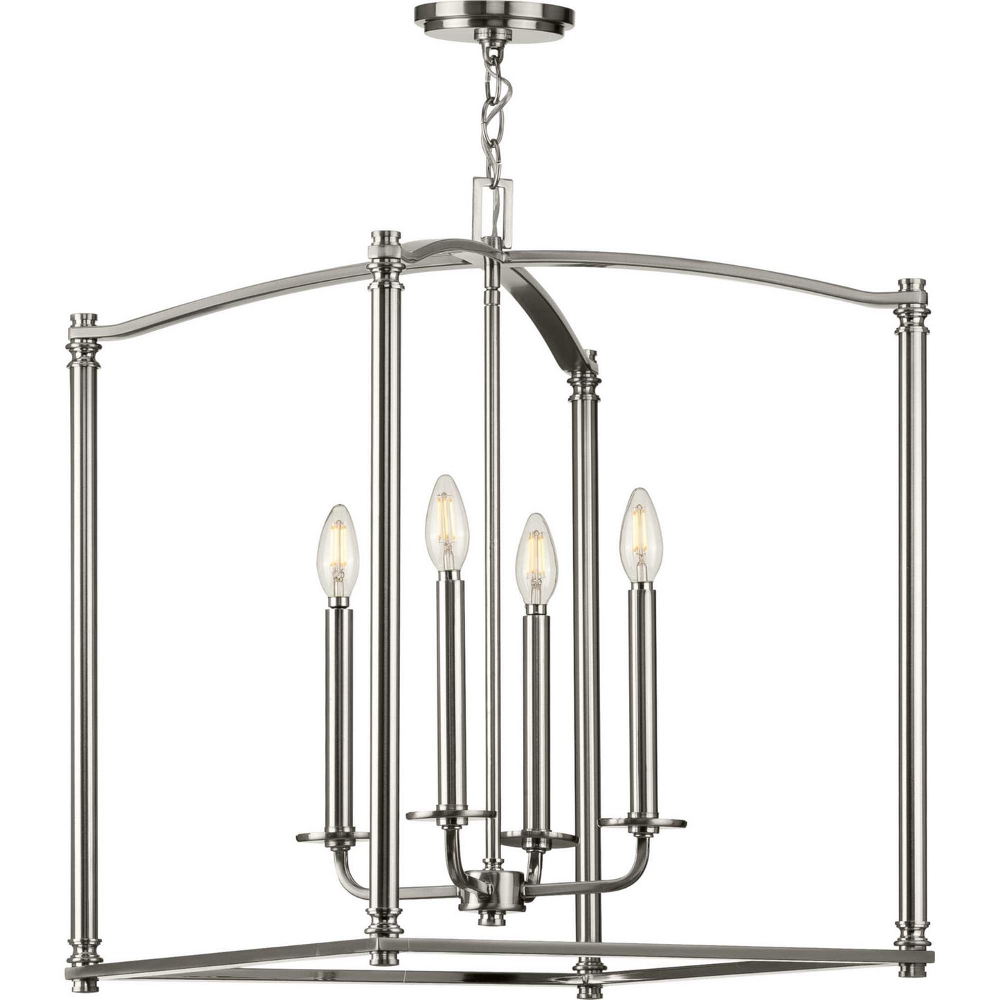 Winslett Four Light Foyer Pendant in Brushed Nickel
