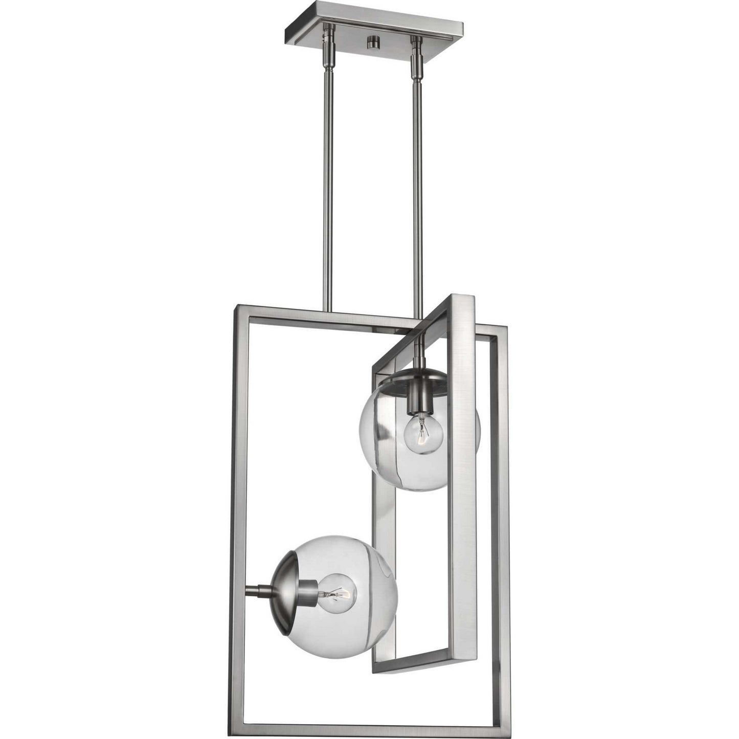 Atwell Two Light Pendant in Brushed Nickel