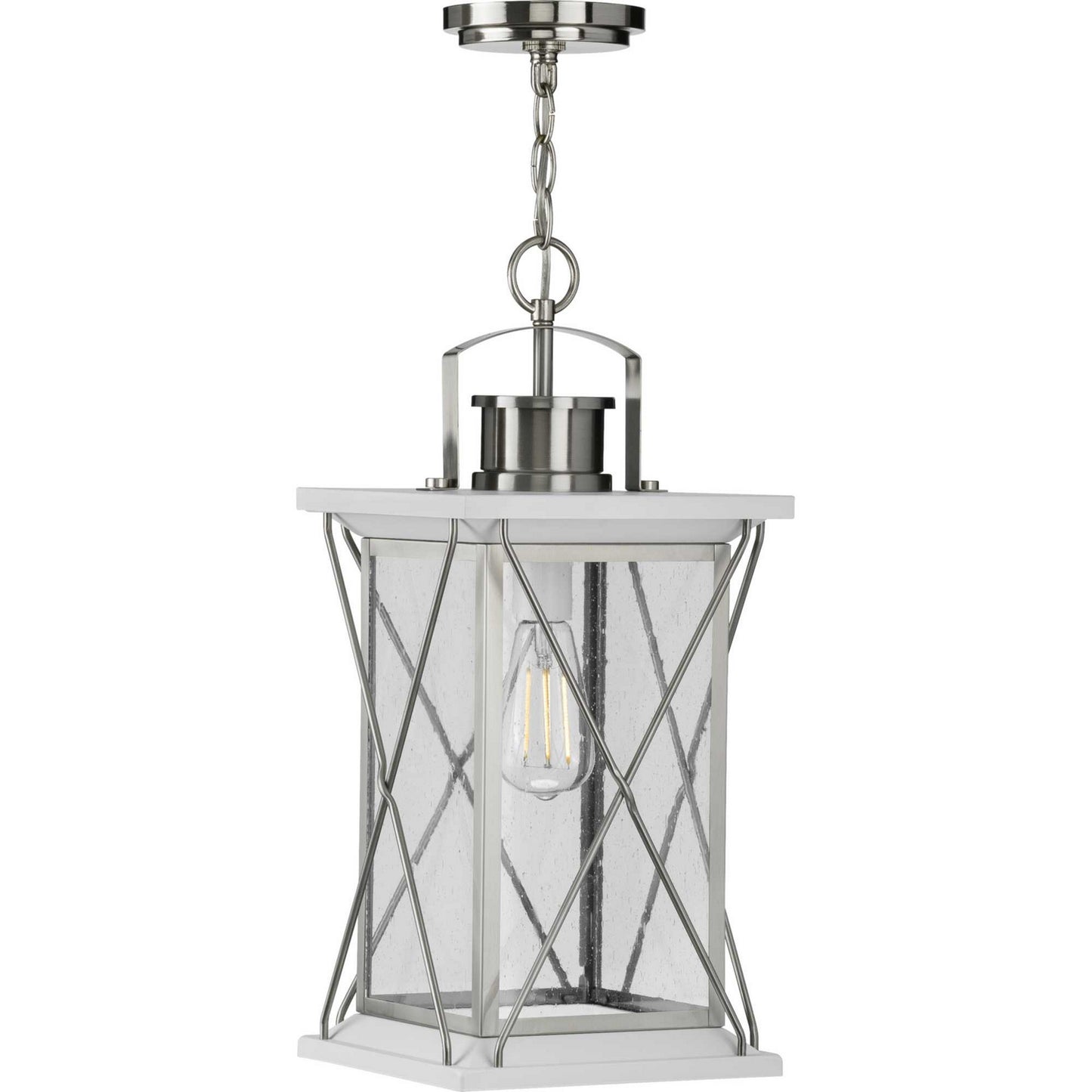 Barlowe One Light Hanging Lantern in Stainless Steel