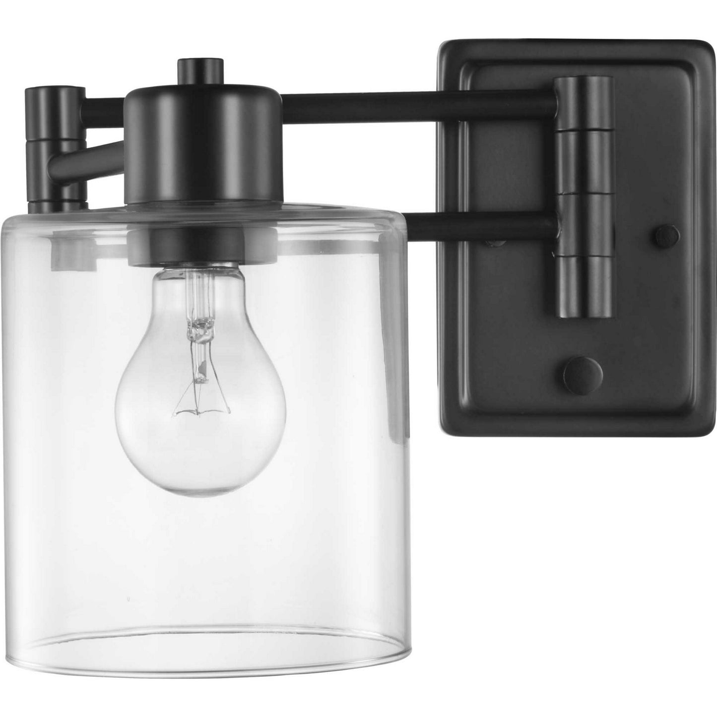 Milner One Light Swing Arm Wall Lamp in Black