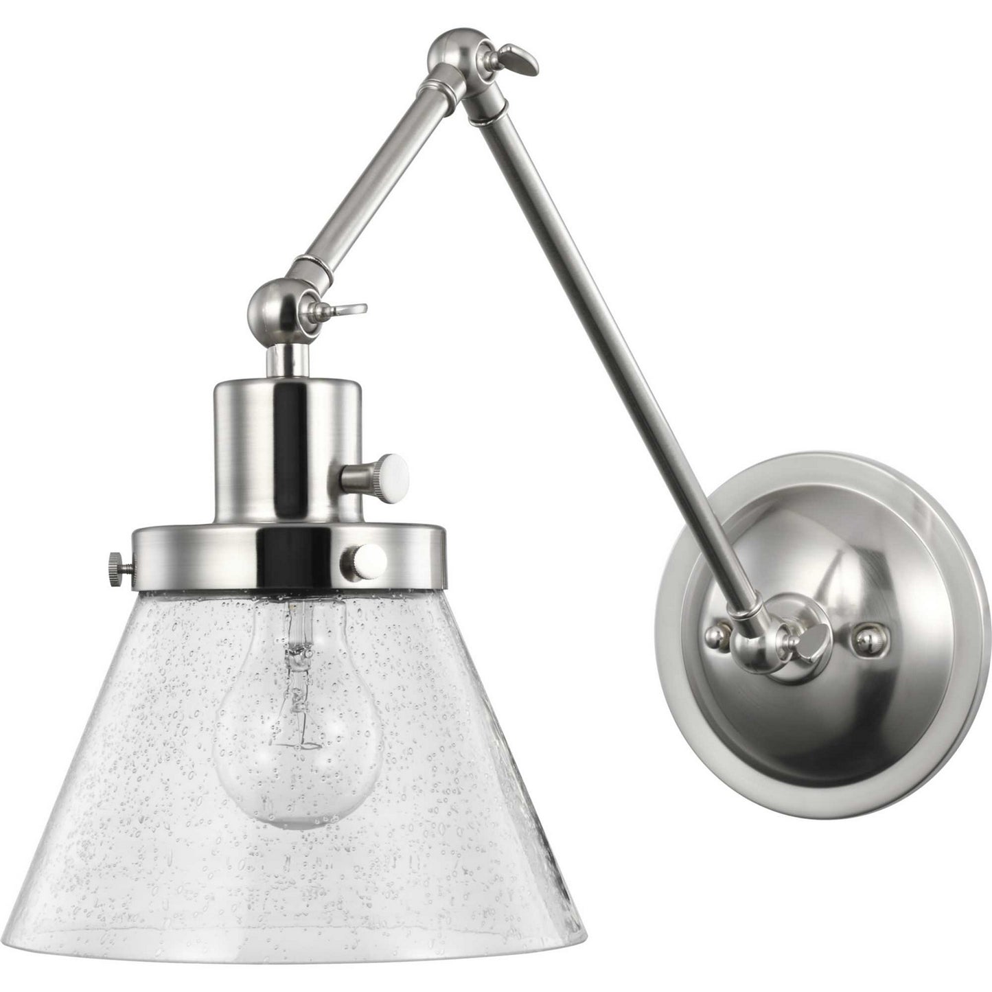 Progress Lighting - P710094-009 - One Light Swing Arm Wall Lamp - Hinton - Brushed Nickel