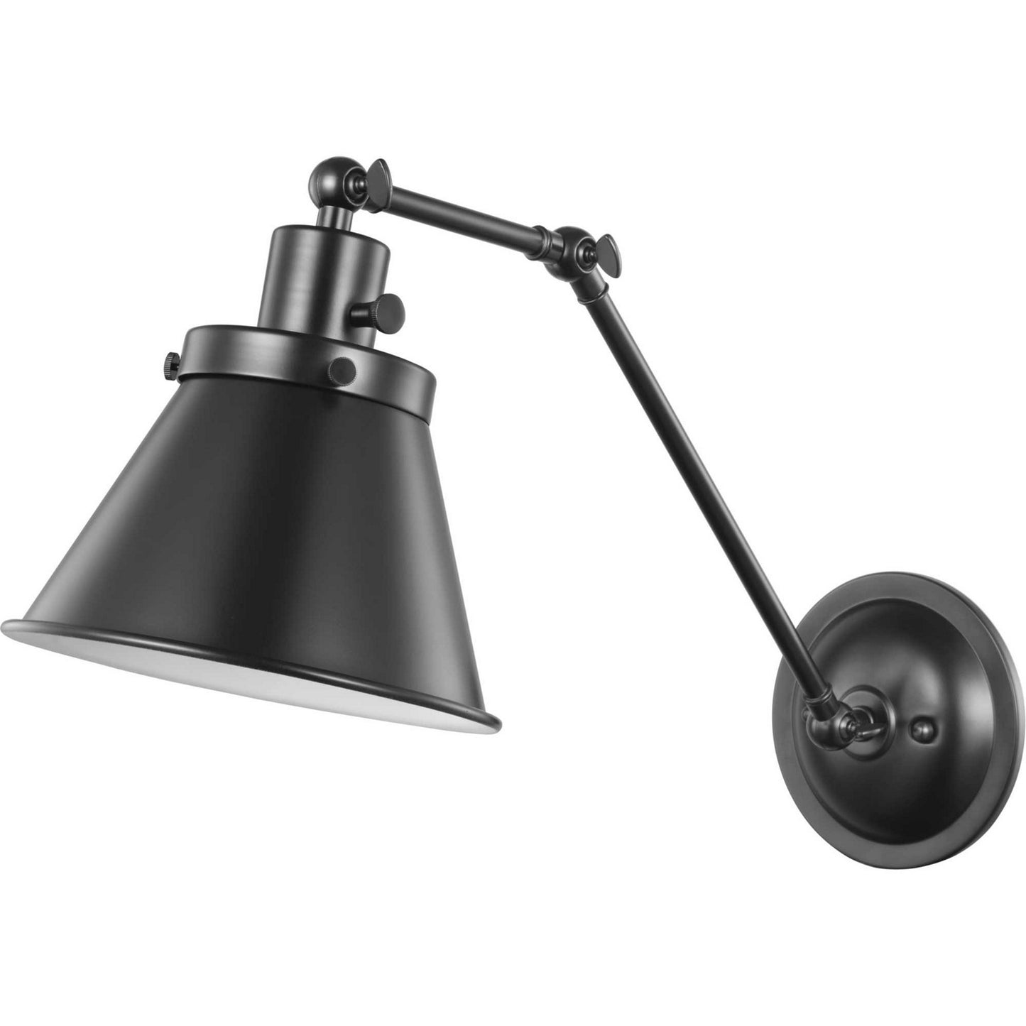 Hinton One Light Swing Arm Wall Lamp in Black