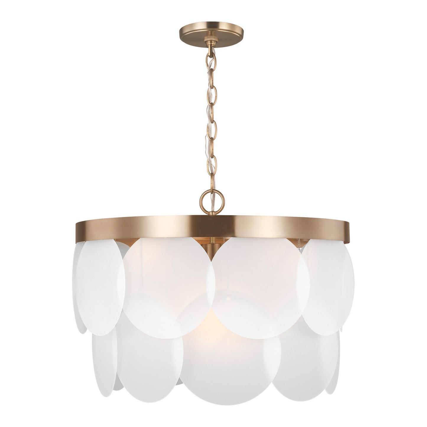 Mellita Six Light Pendant in Satin Brass