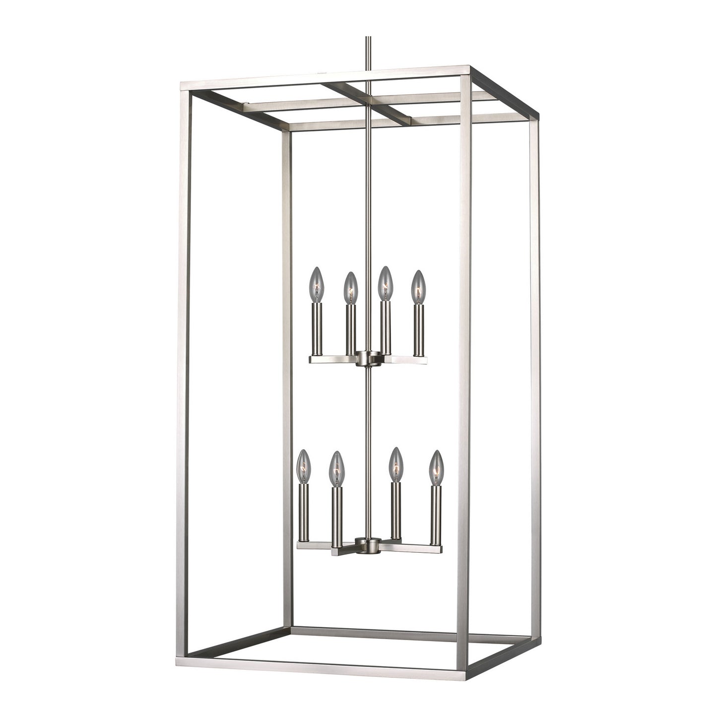 Generation Lighting - 5234508-962 - Eight Light Hall / Foyer Pendant - Moffet Street - Brushed Nickel